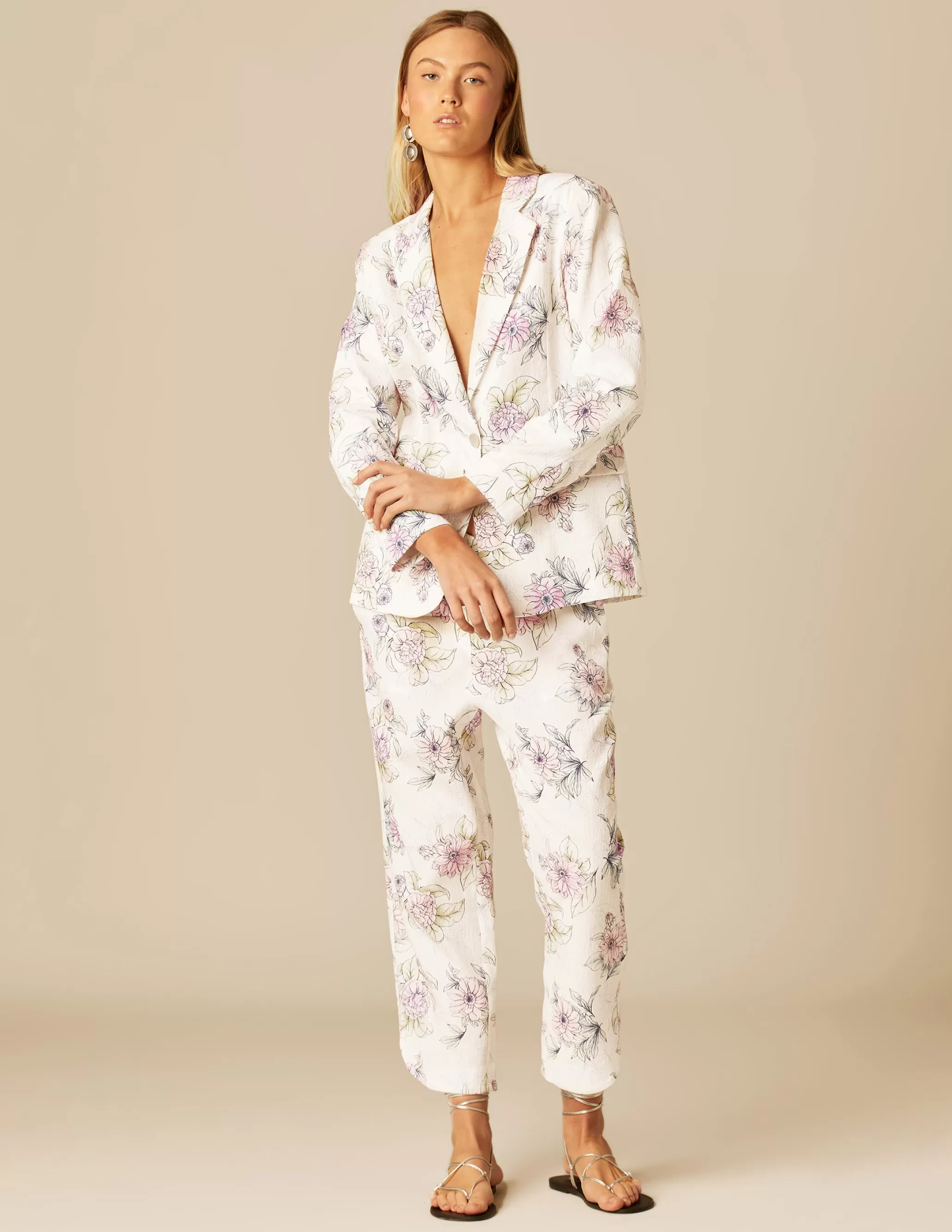 Nicoli FLORAL TROUSERS< Trousers