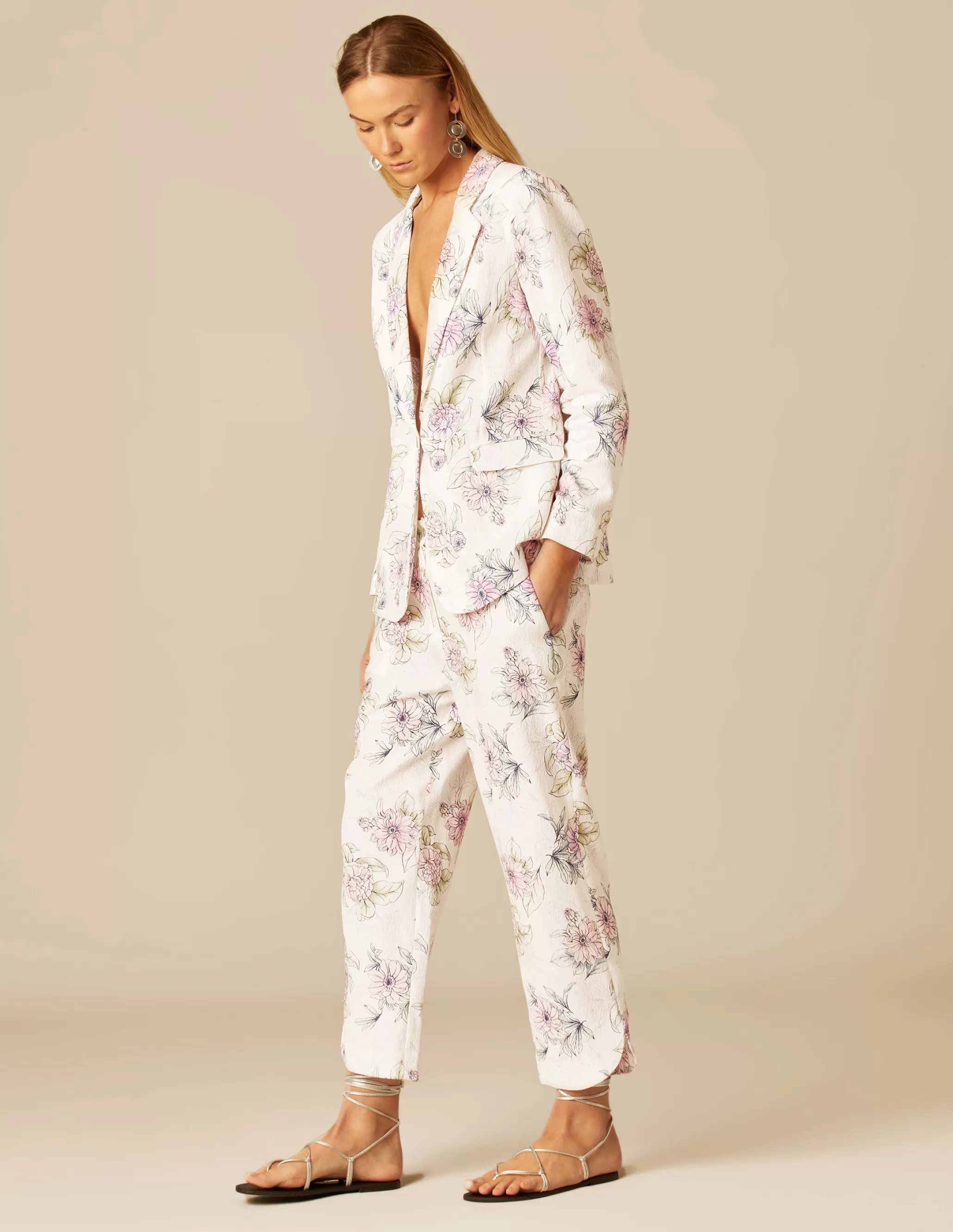 Nicoli FLORAL TROUSERS< Trousers