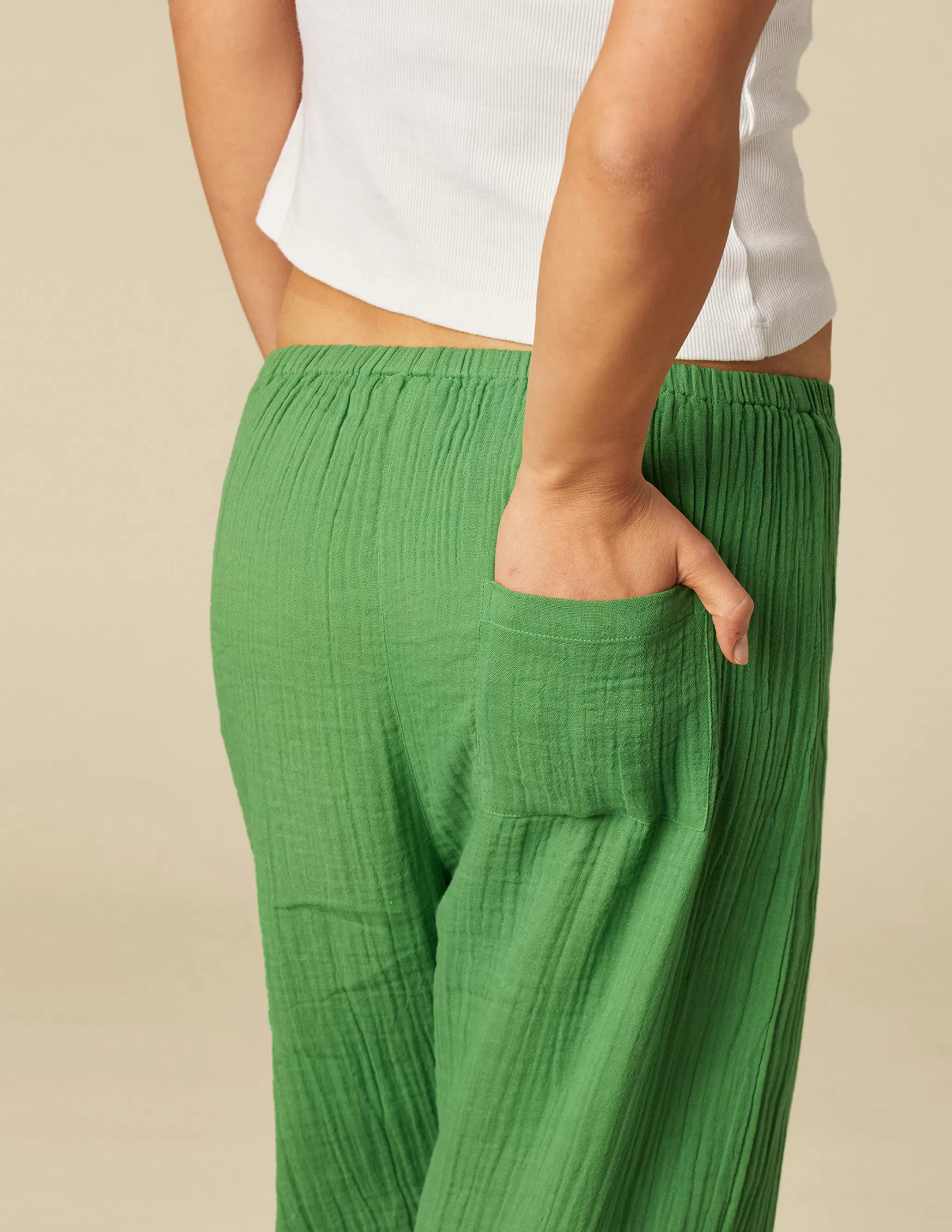 Nicoli GREEN BEACH TROUSERS< Trousers