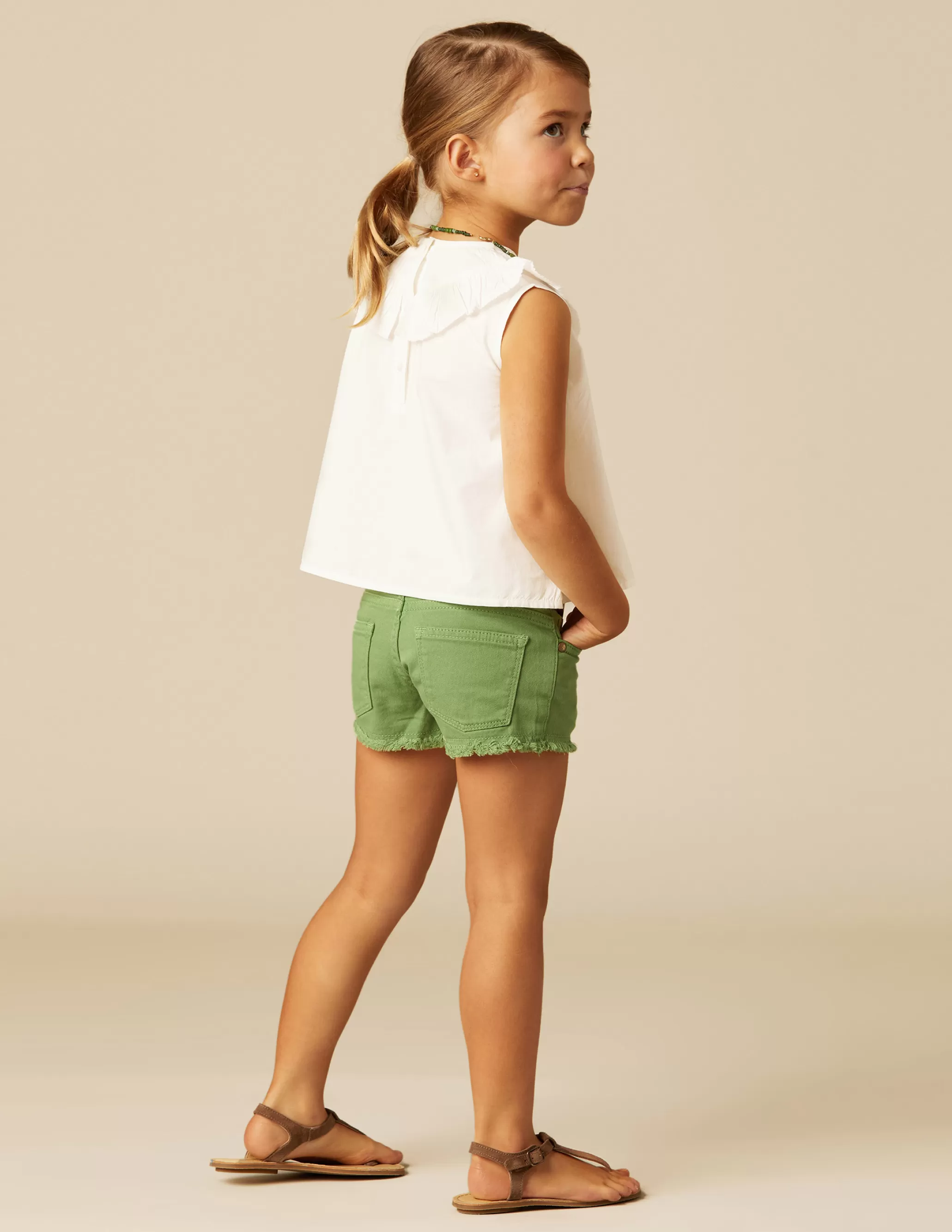 Nicoli GREEN DENIM SHORTS< Shorts | Denim