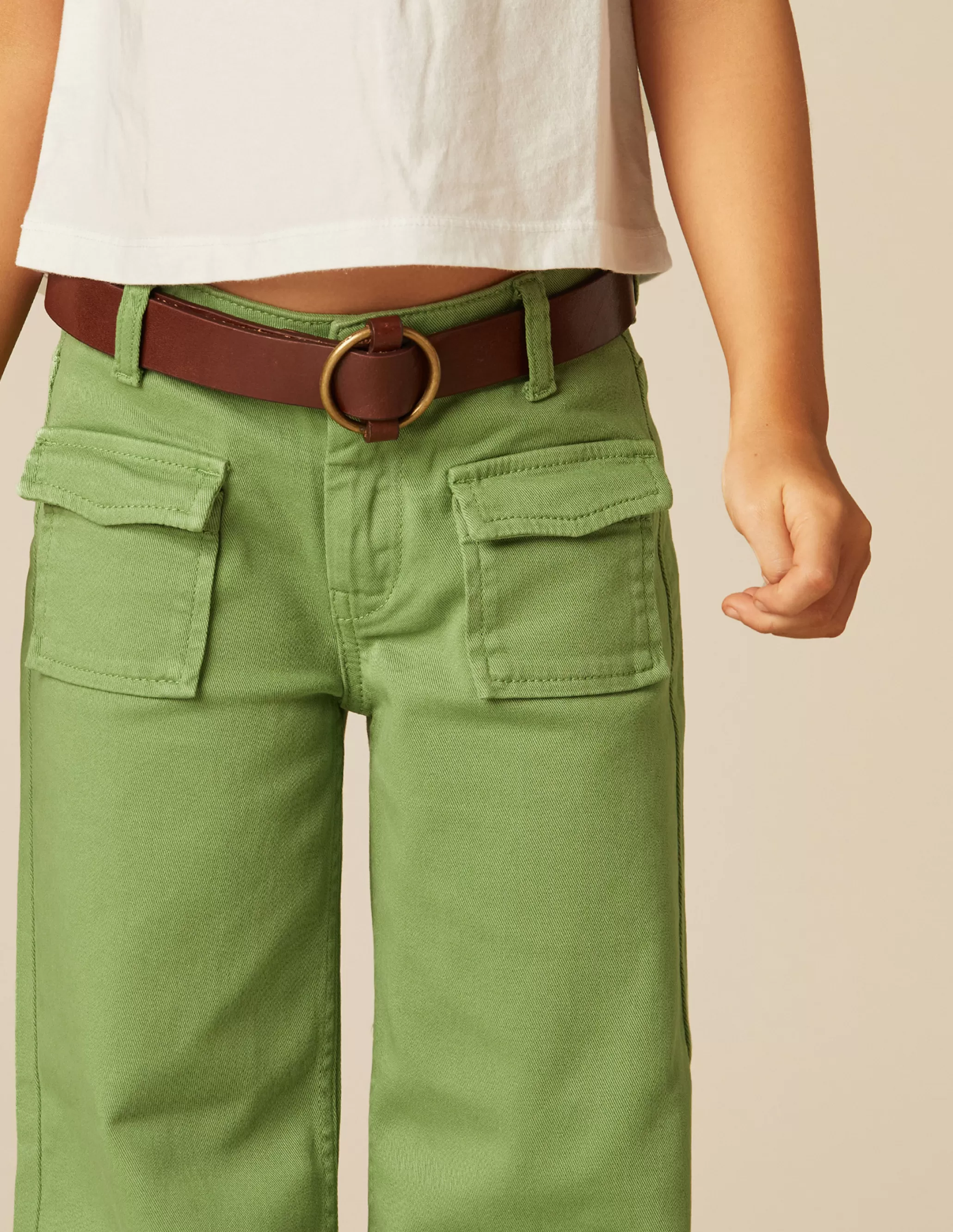 Nicoli GREEN FLAP POCKET JEANS< Trousers | Denim