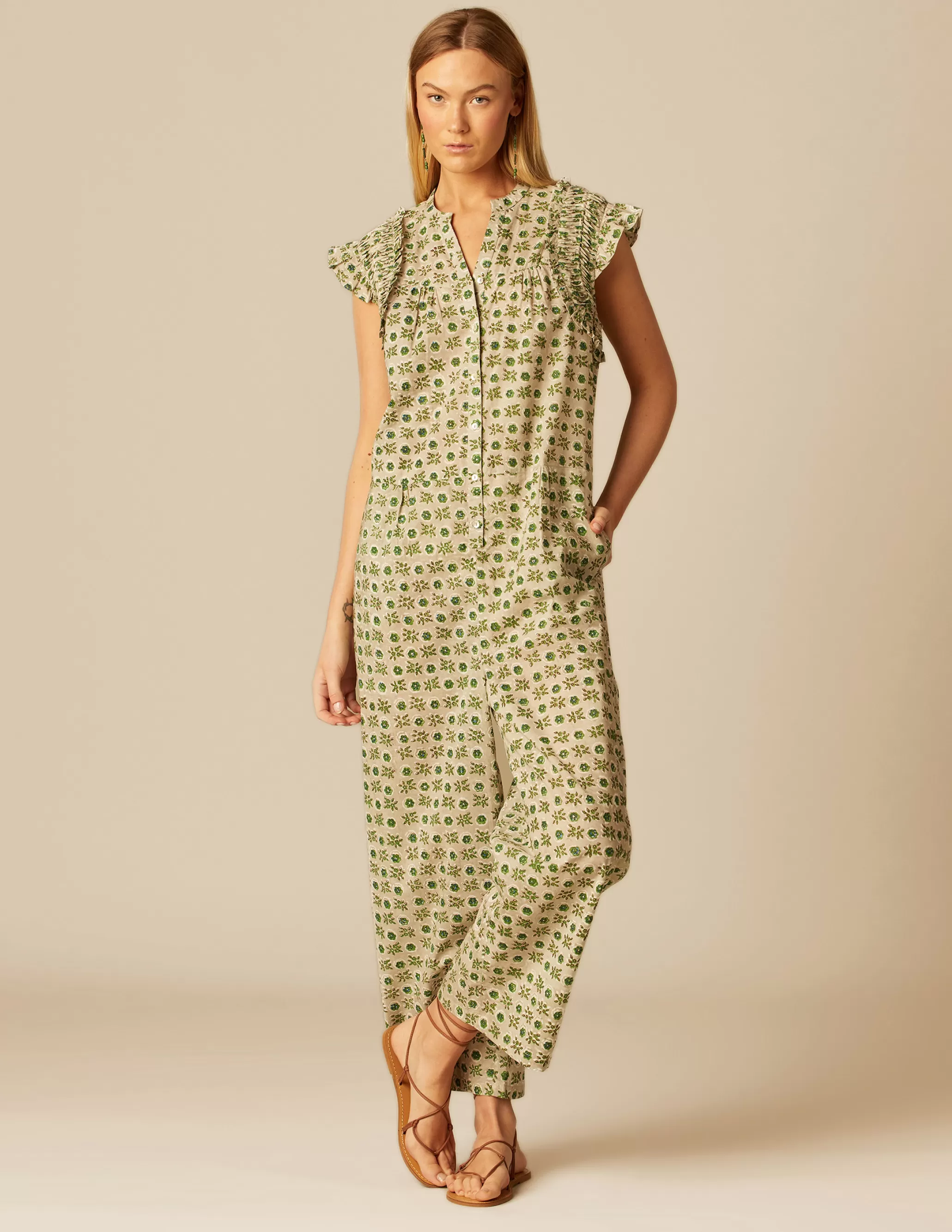 Nicoli GREEN FLORAL JUMPSUIT< Jumpsuits