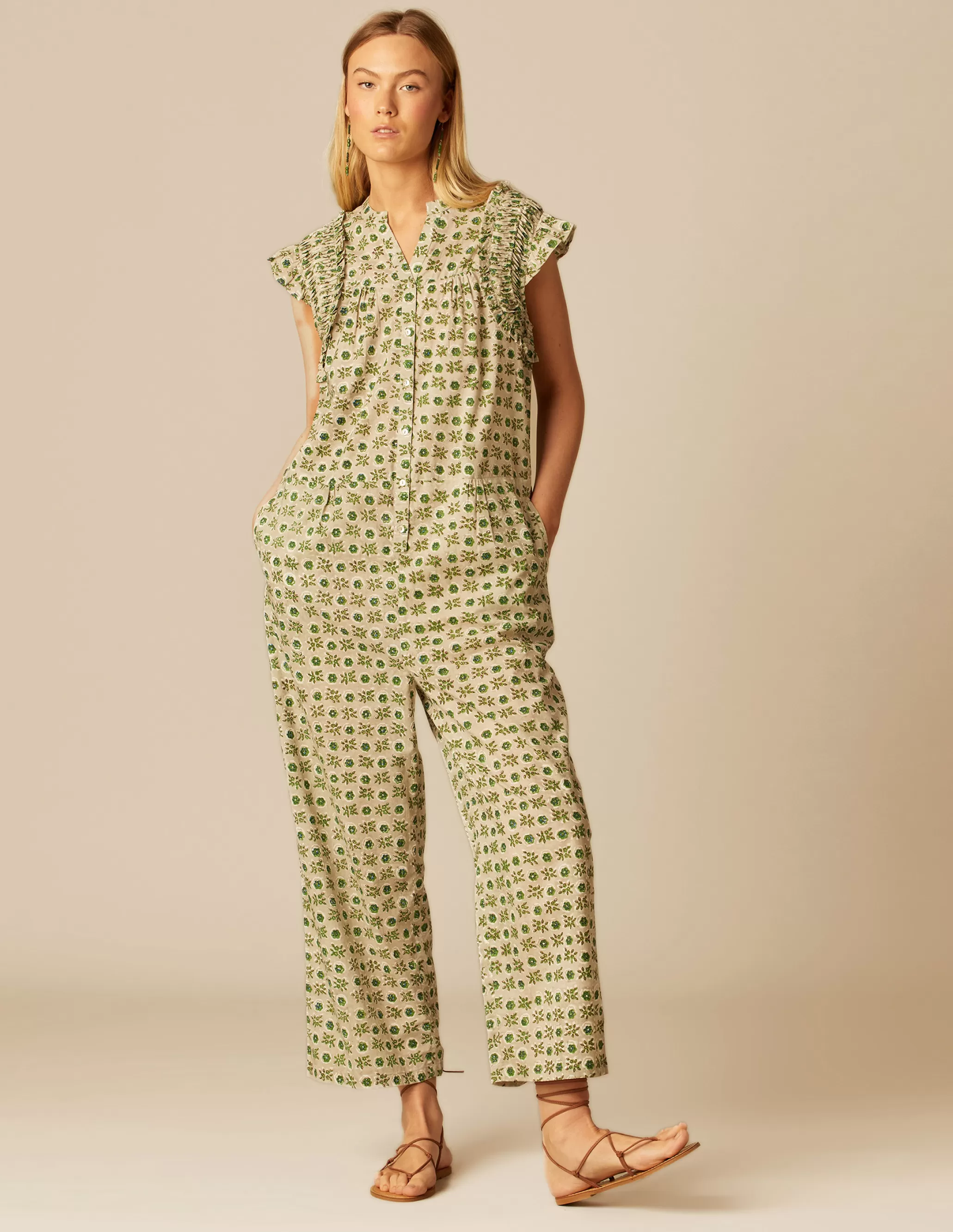 Nicoli GREEN FLORAL JUMPSUIT< Jumpsuits