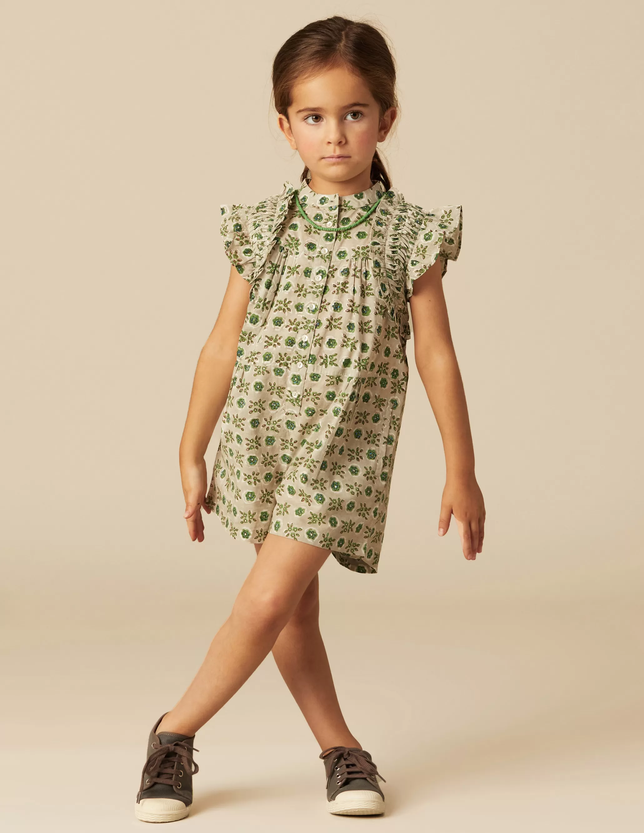 Nicoli GREEN FLORAL PLAYSUIT< Playsuits & Dungarees