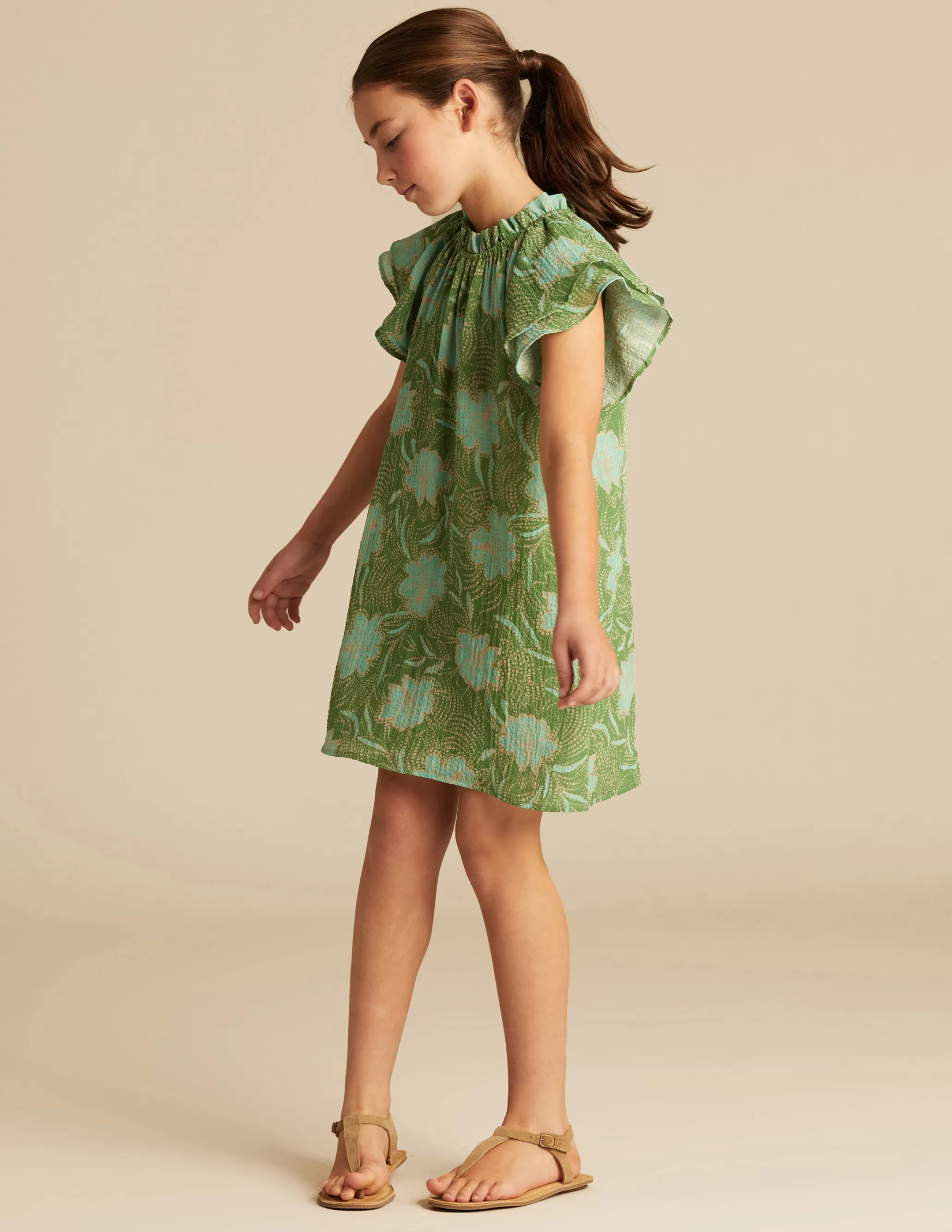 Nicoli GREEN FLORAL PRINT DRESS< Dresses