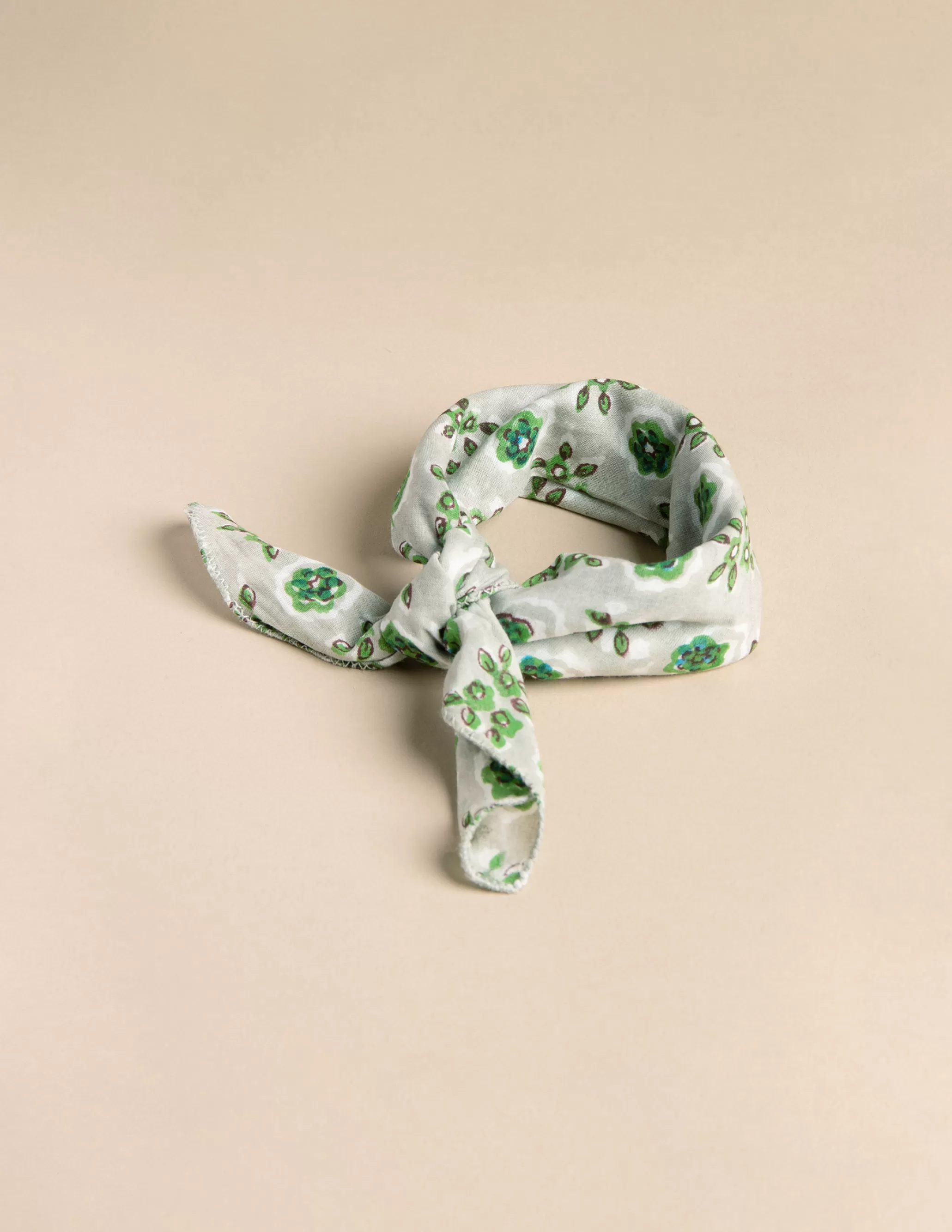 Nicoli GREEN FLORAL SCARF< Mini scarves | Neckerchiefs