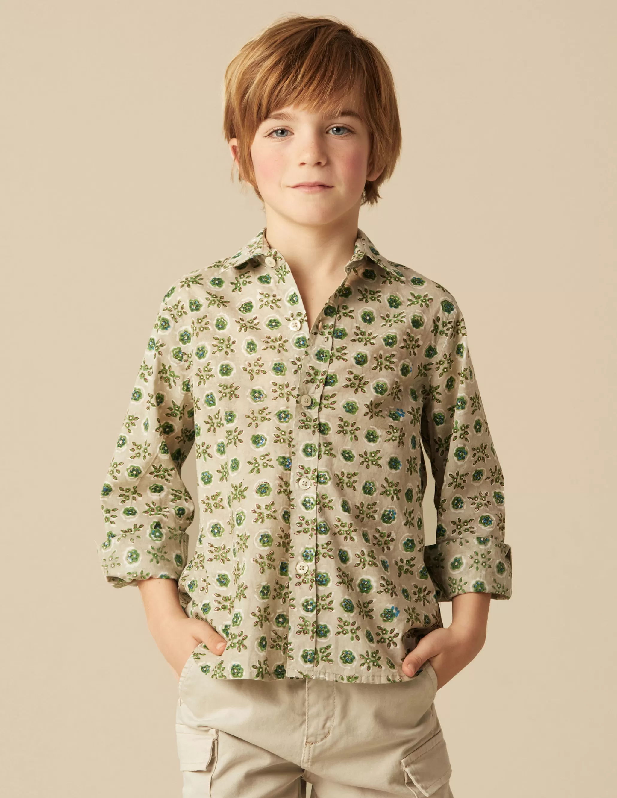 Nicoli GREEN FLORAL SHIRT<BOY Shirts