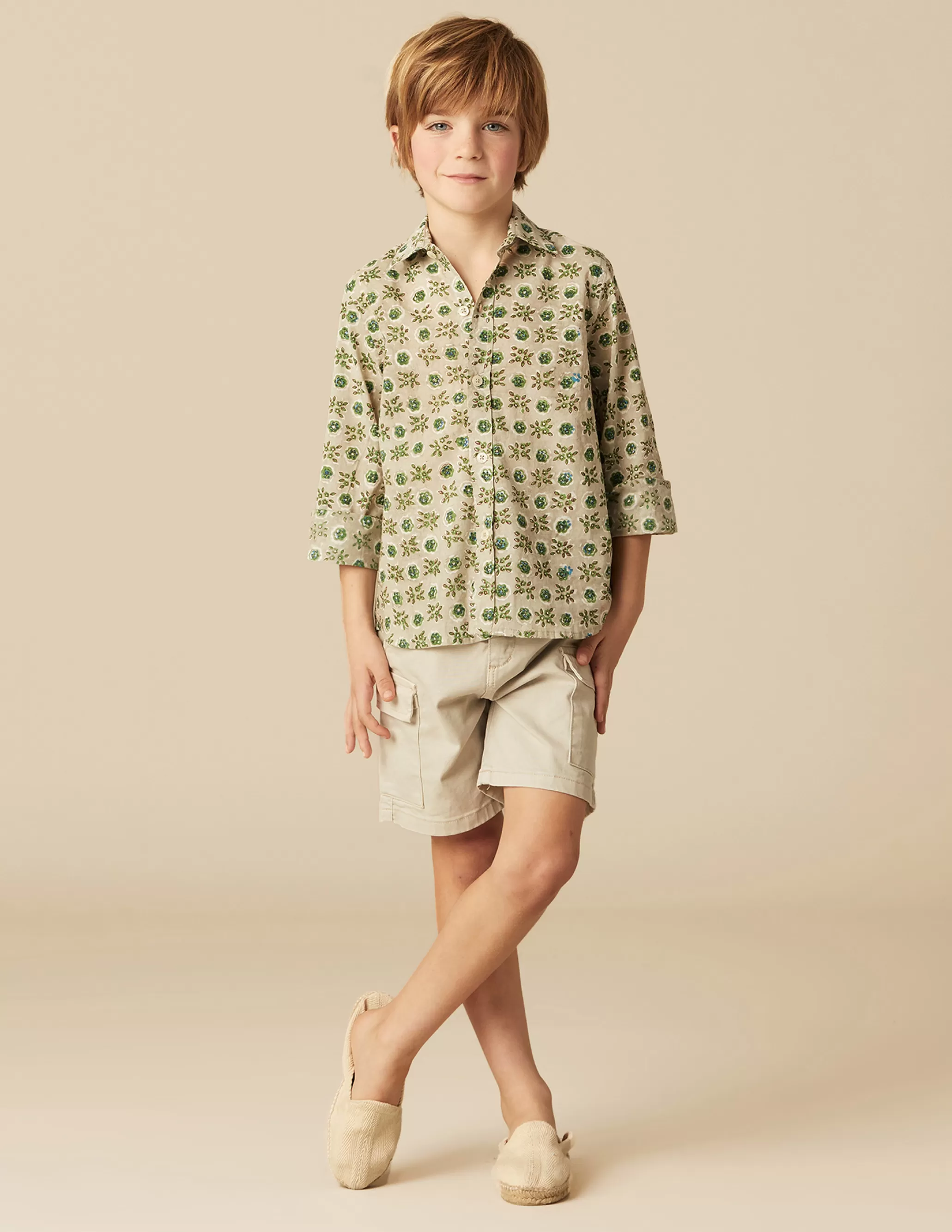 Nicoli GREEN FLORAL SHIRT<BOY Shirts