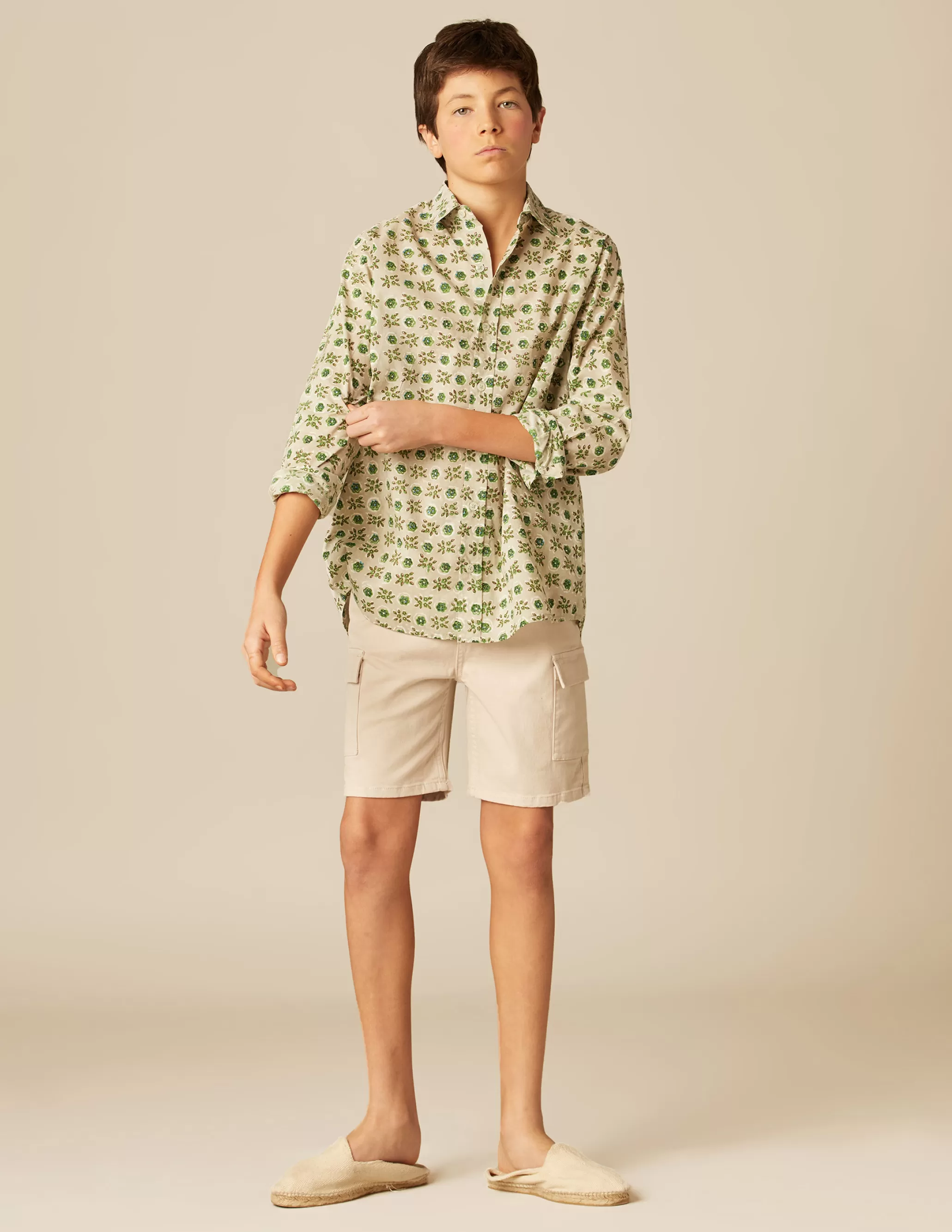 Nicoli GREEN FLORAL SHIRT< Shirts