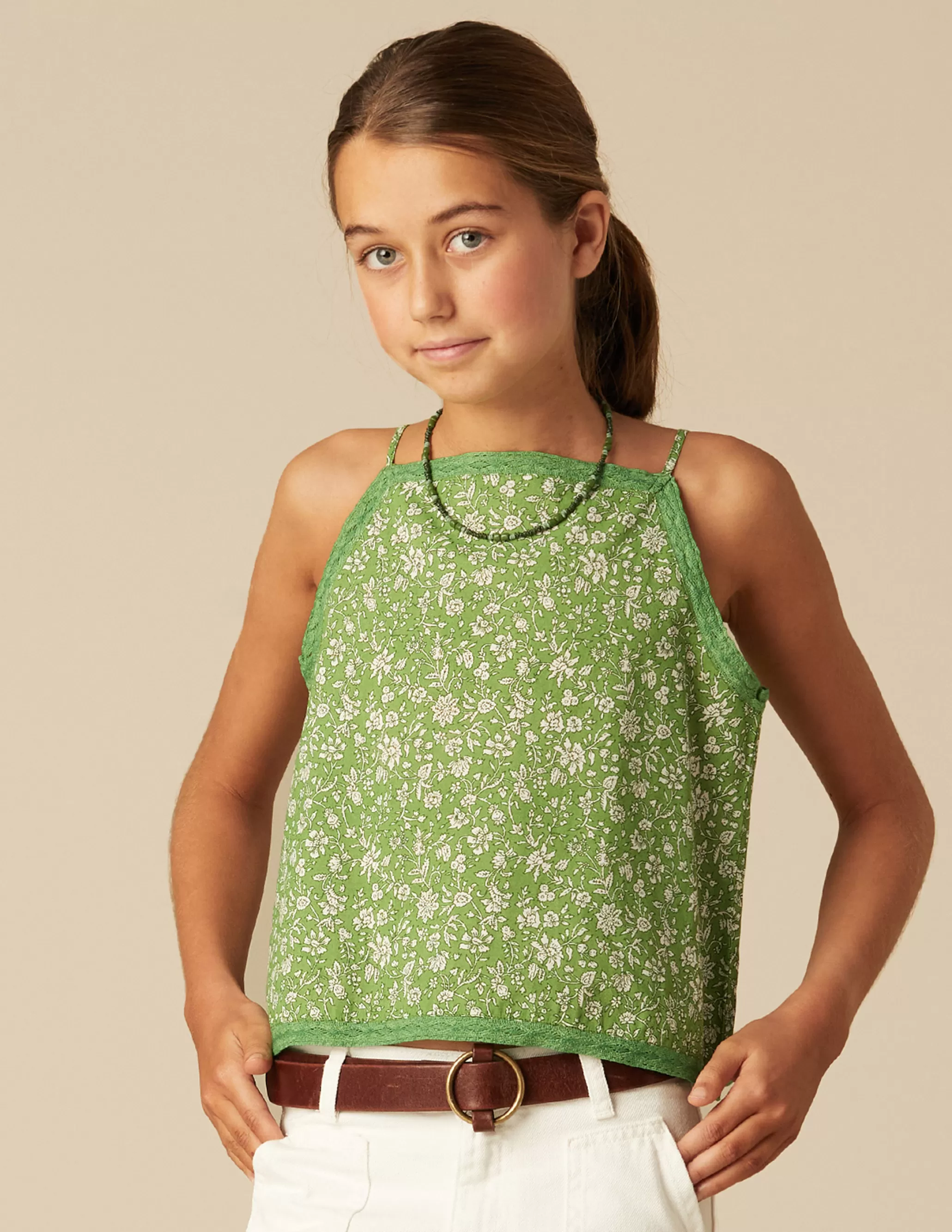 Nicoli GREEN FLORAL SHIRT< Shirts