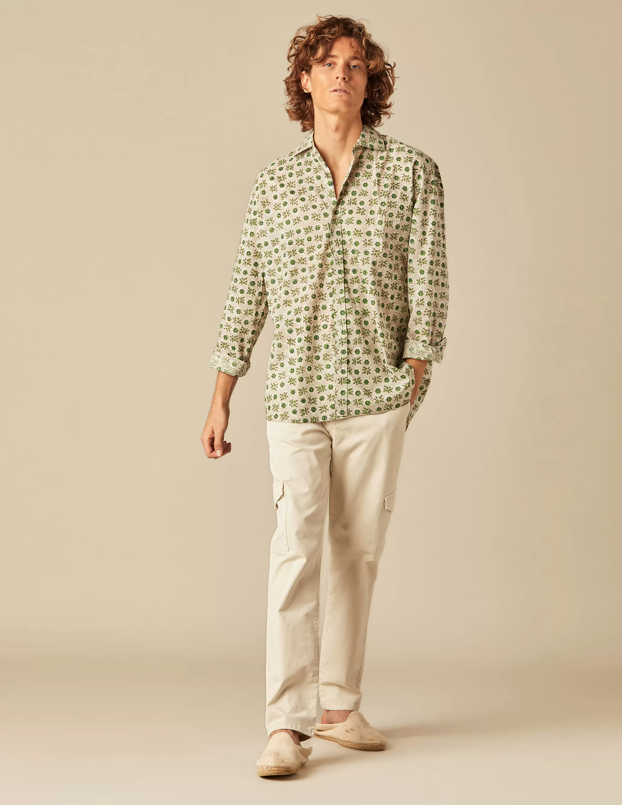 Nicoli GREEN FLORAL SHIRT< Shirts