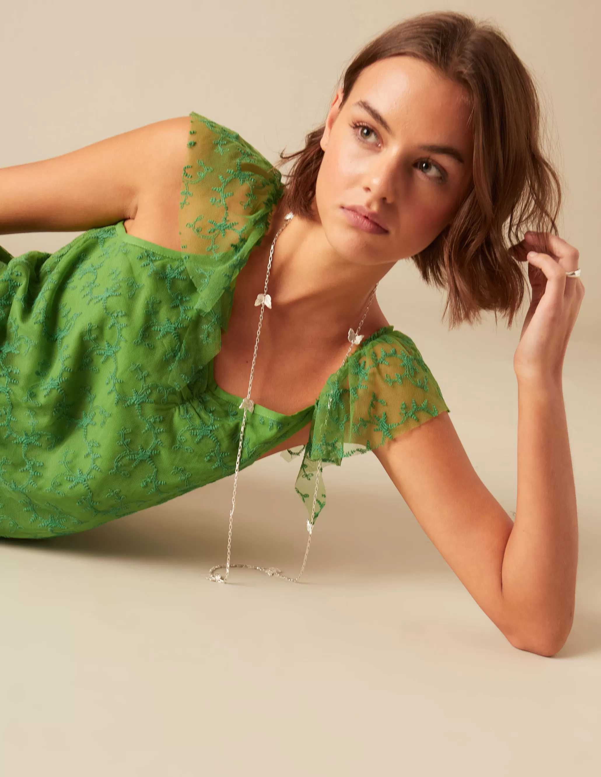 Nicoli GREEN LACE DRESS< Dresses