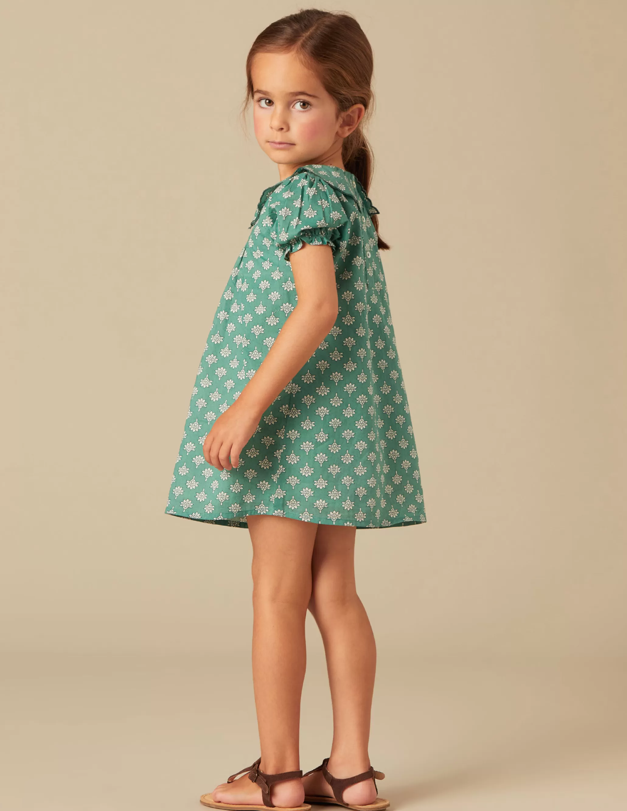 Nicoli GREEN PRINT DRESS< Dresses