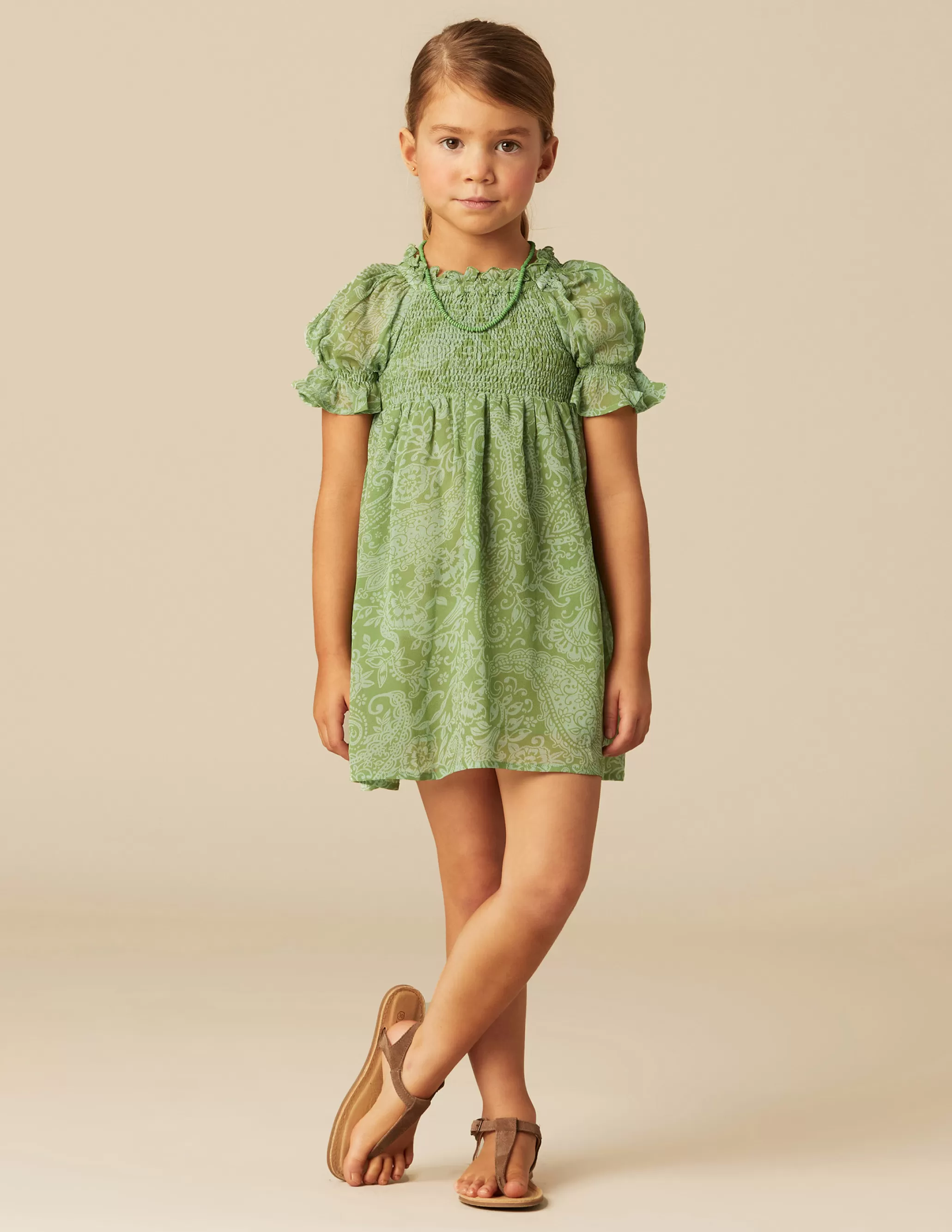 Nicoli GREEN PRINT DRESS< Dresses