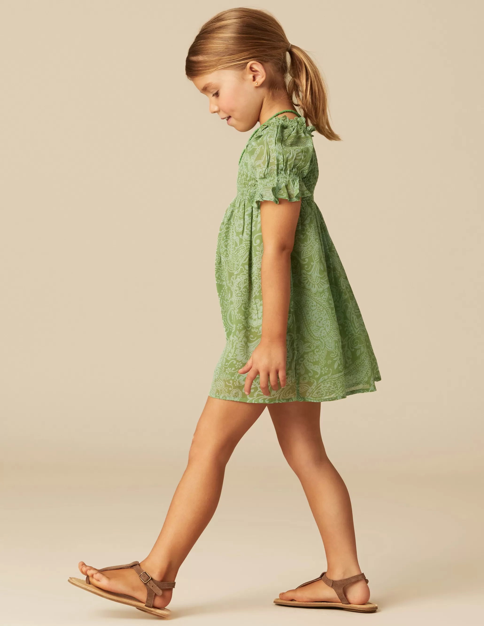 Nicoli GREEN PRINT DRESS< Dresses