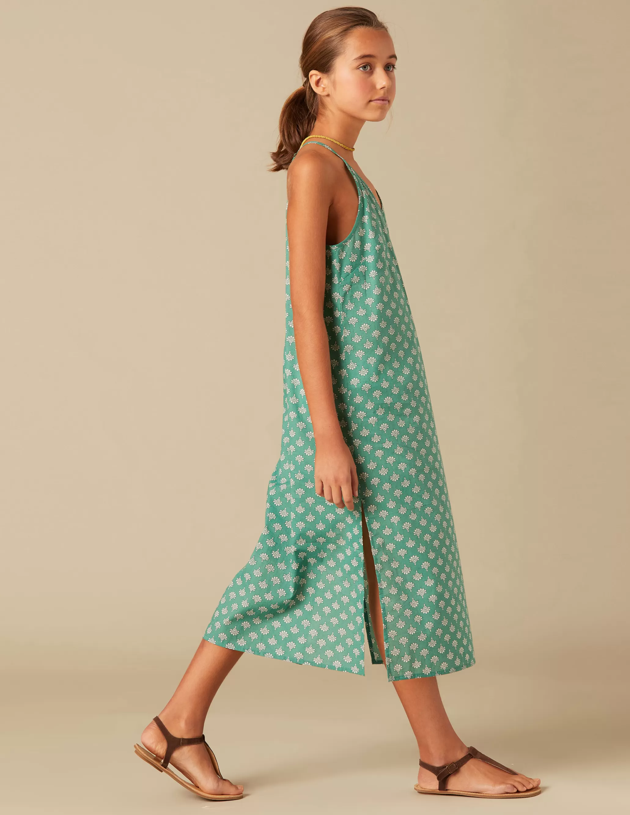 Nicoli GREEN PRINT DRESS< Dresses