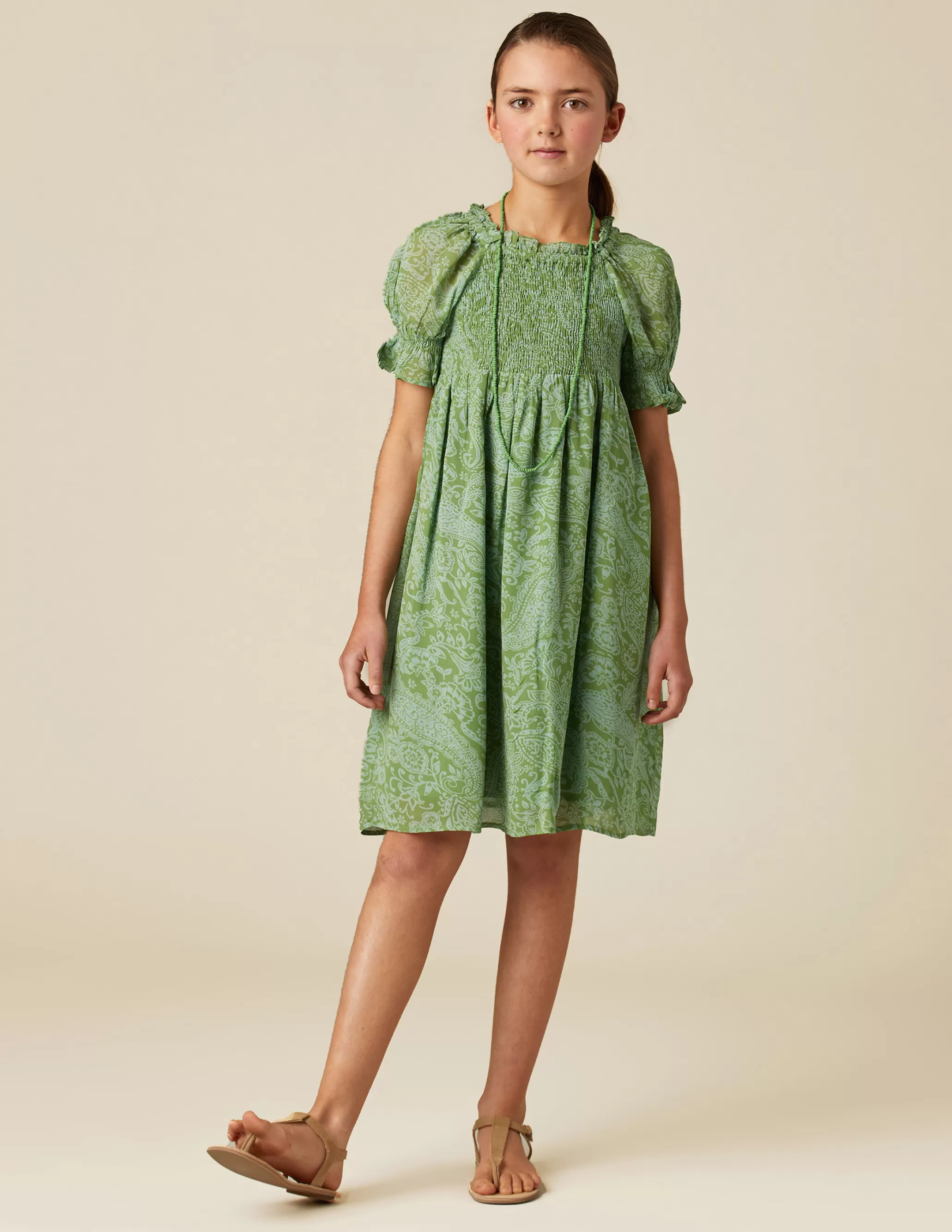 Nicoli GREEN PRINT DRESS< Dresses