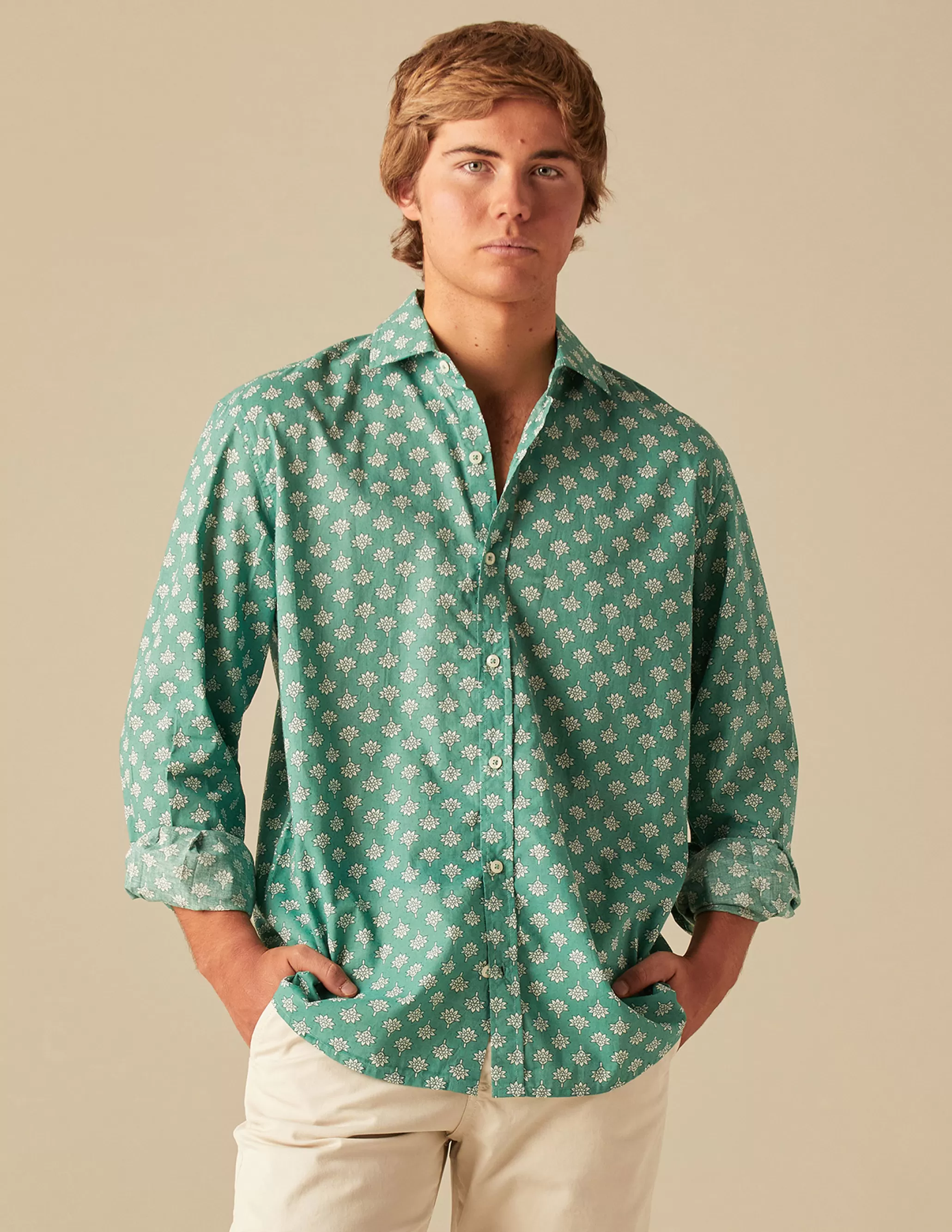 Nicoli GREEN PRINT SHIRT< Shirts