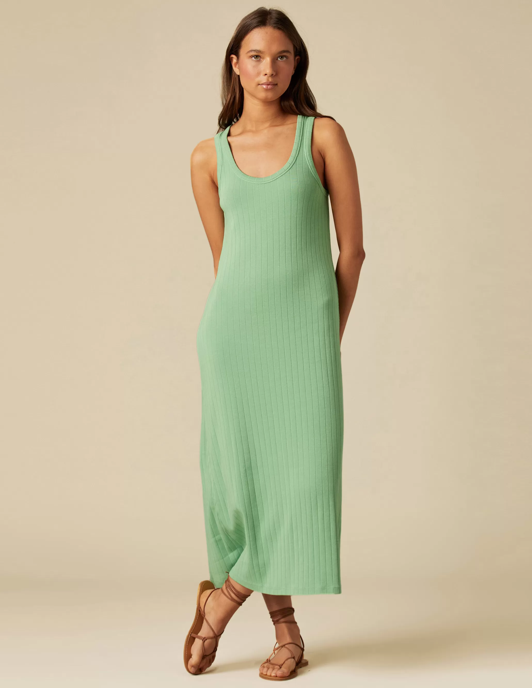 Nicoli GREEN RIBBED DRESS< Dresses