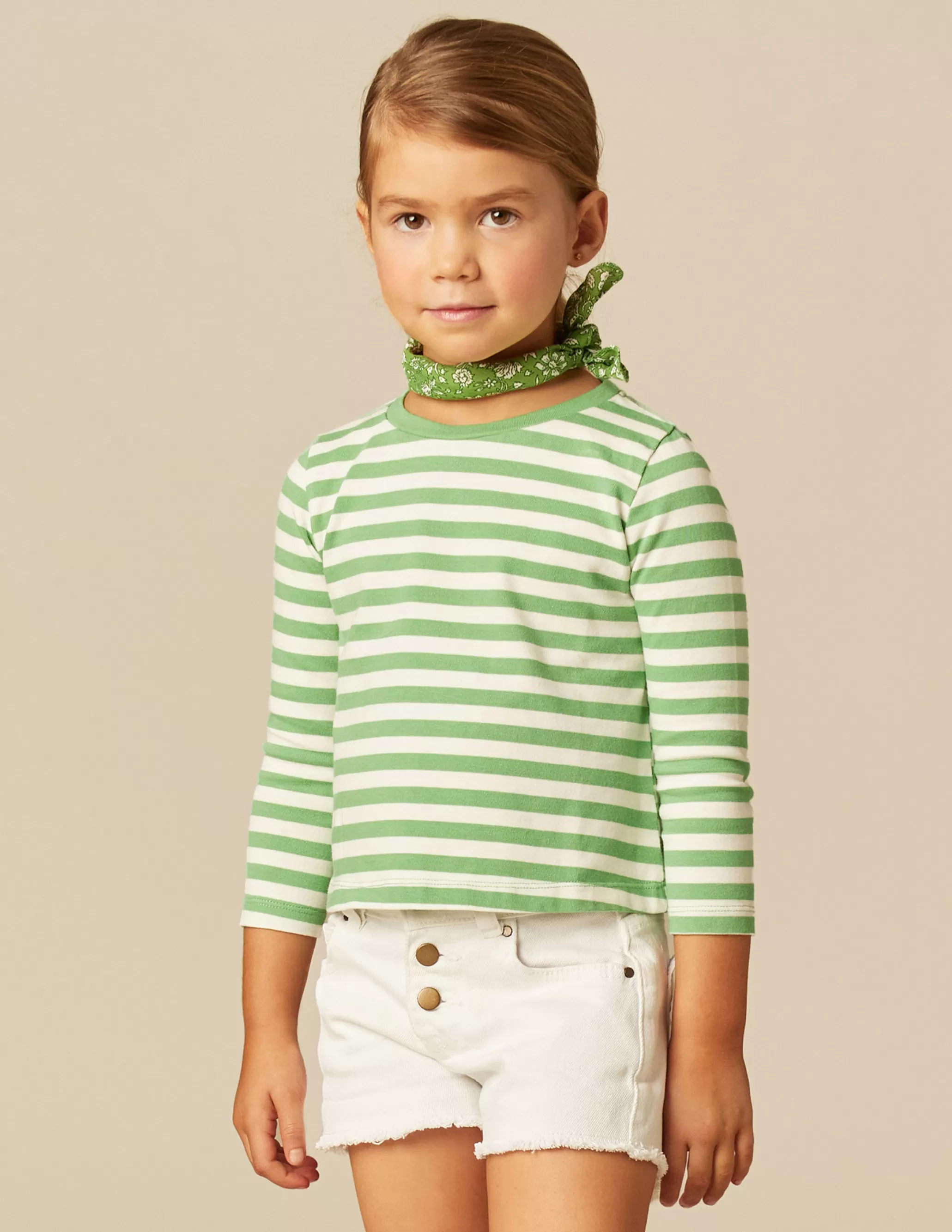 Nicoli GREEN STRIPED LONG-SLEEVED T-SHIRT< T-shirts