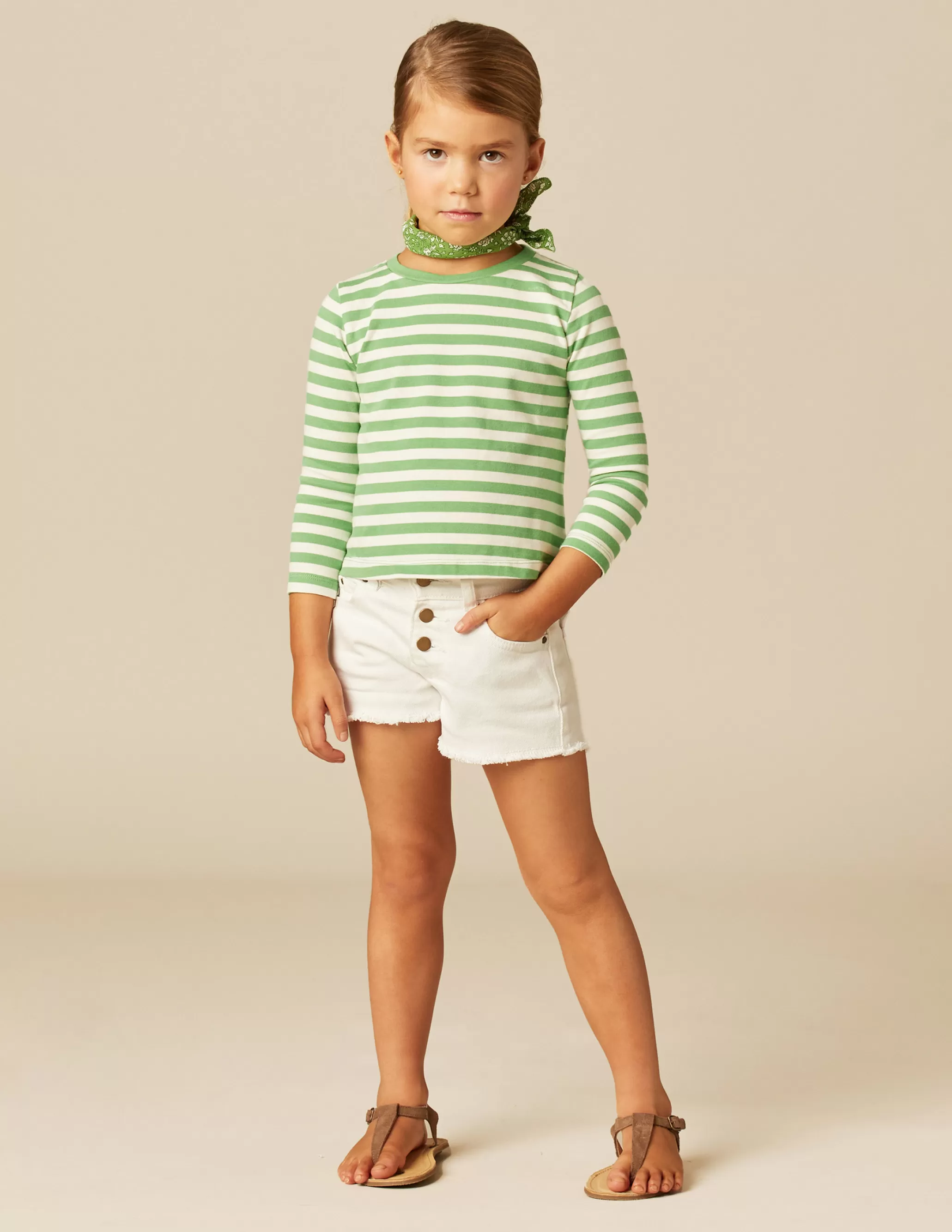 Nicoli GREEN STRIPED LONG-SLEEVED T-SHIRT< T-shirts