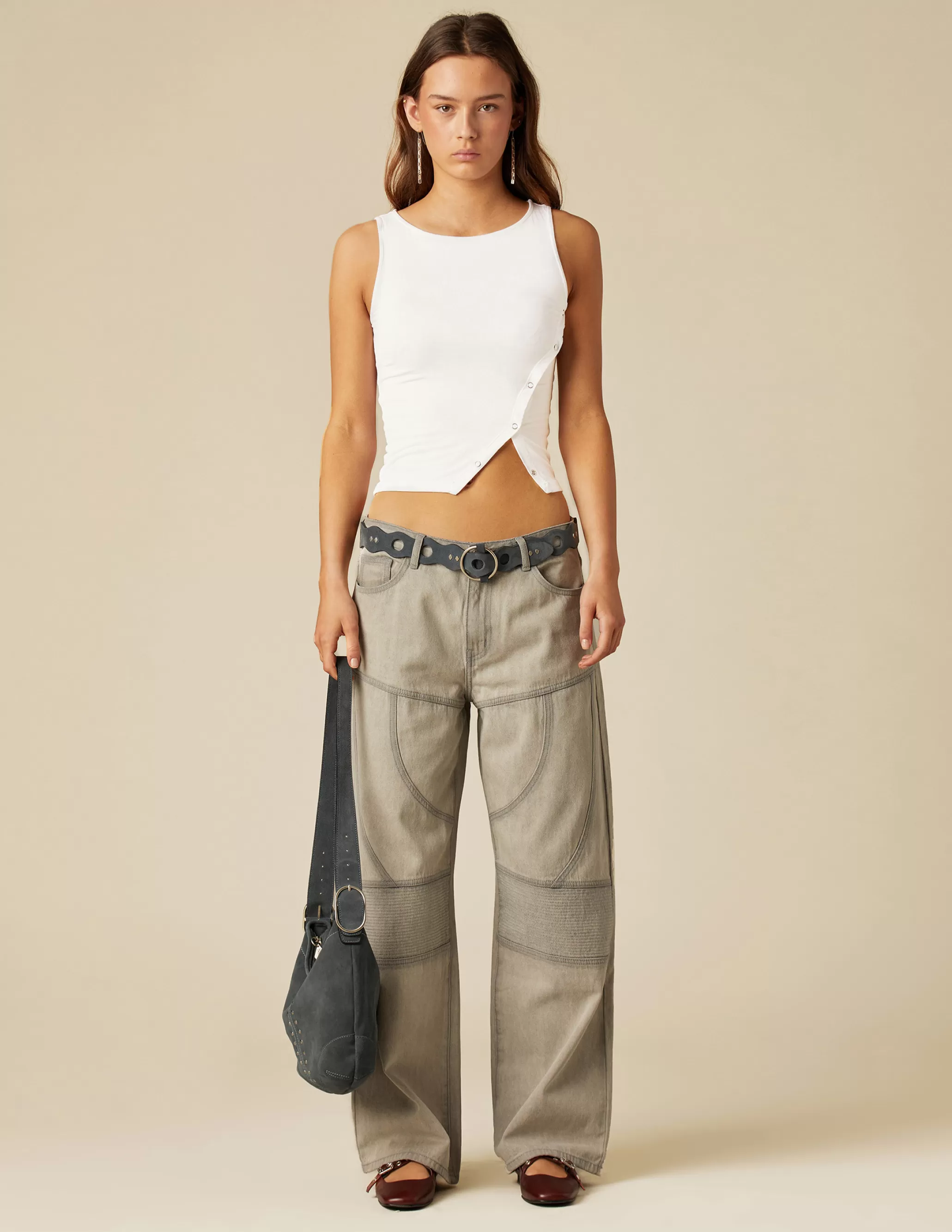 Nicoli GREY SEAMED TROUSERS< Trousers | Denim