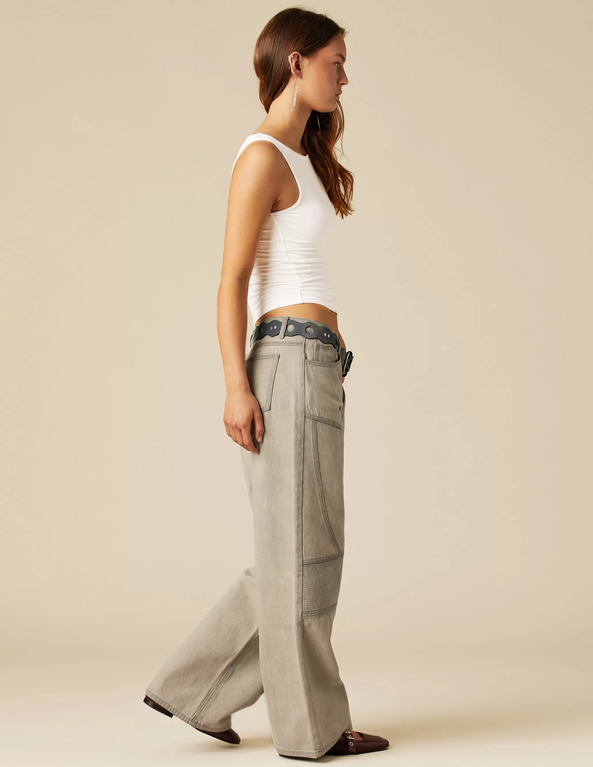 Nicoli GREY SEAMED TROUSERS< Trousers | Denim