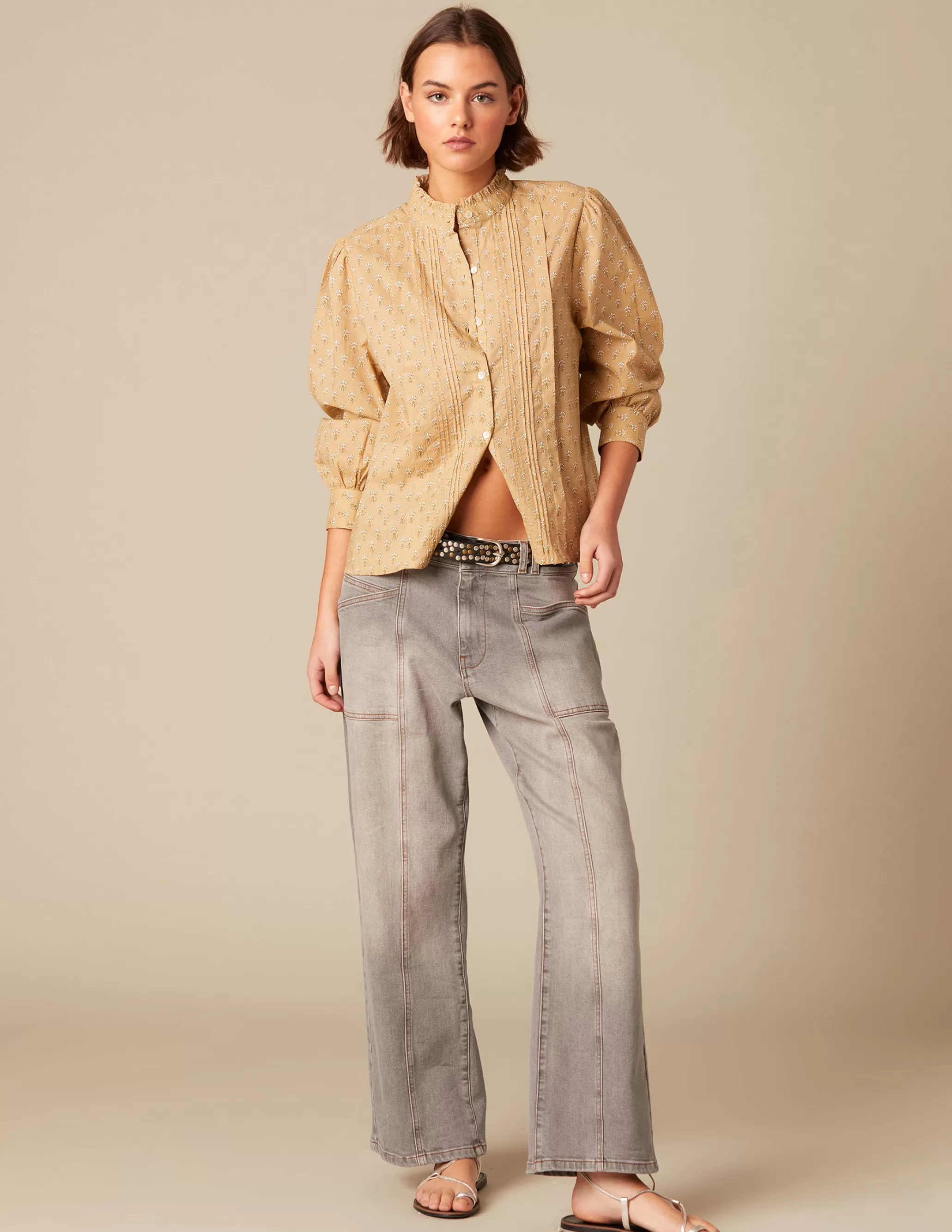 Nicoli GREY STITCHED JEANS< Trousers | Denim