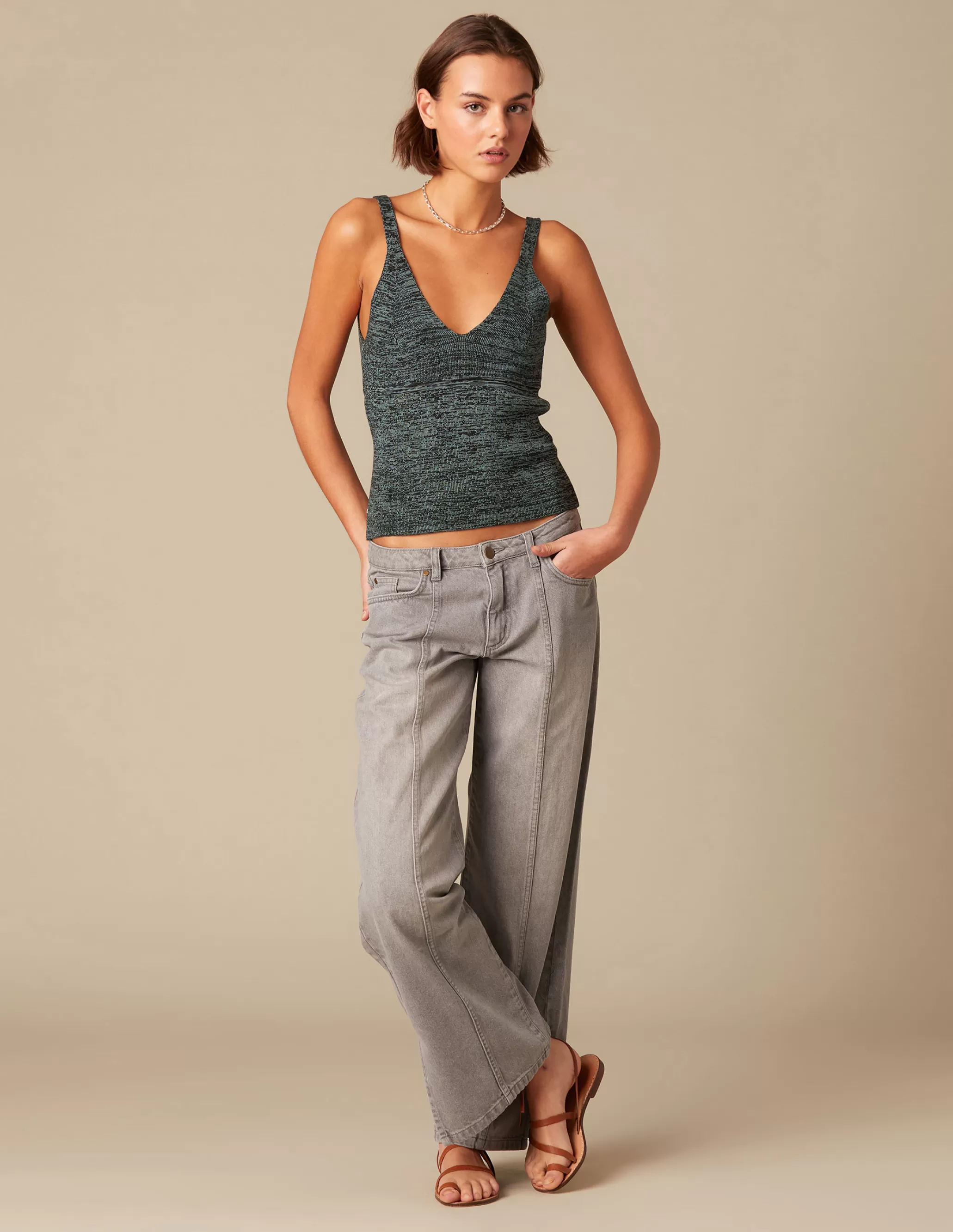 Nicoli GREY STRAIGHT-FIT TROUSERS< Trousers | Denim