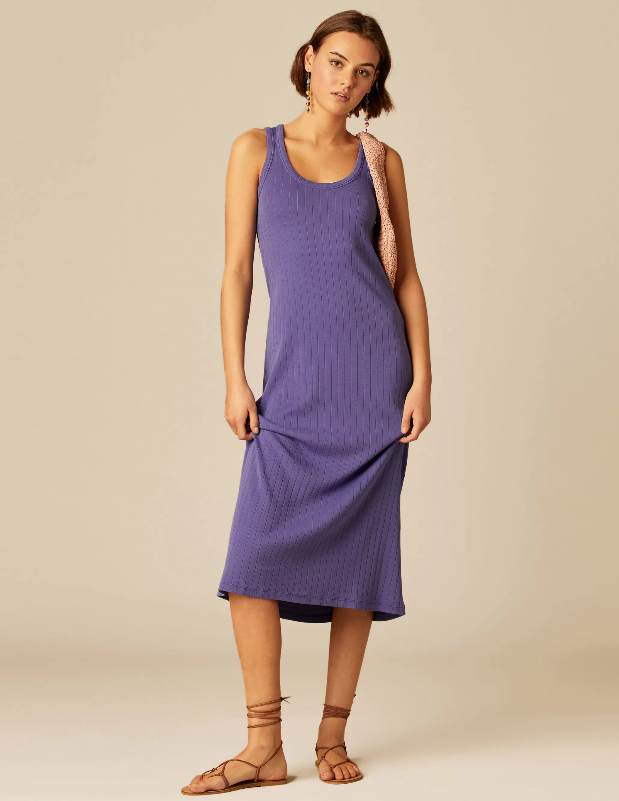 Nicoli INDIGO RIBBED DRESS< Dresses