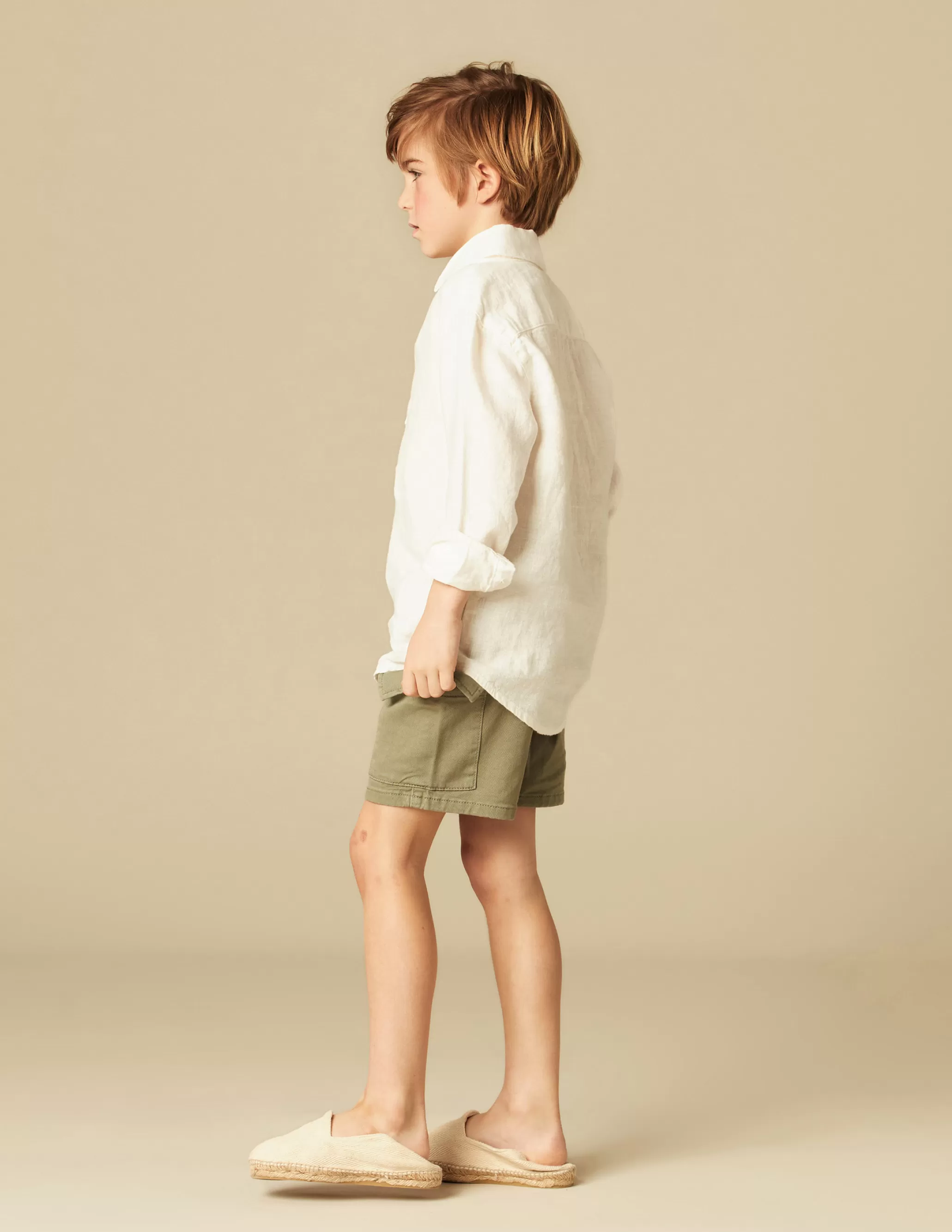 Nicoli KHAKI CARGO BERMUDA SHORTS<BOY Trousers