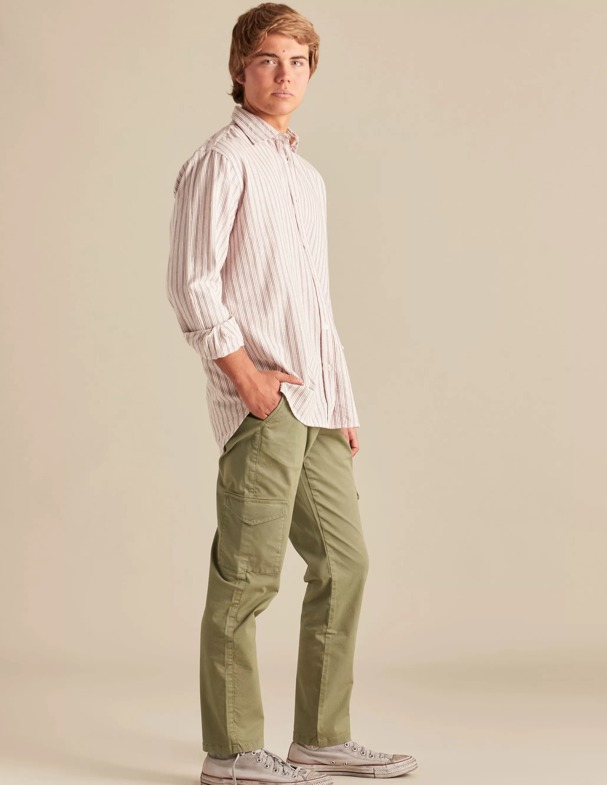 Nicoli KHAKI CARGO TROUSERS< Trousers