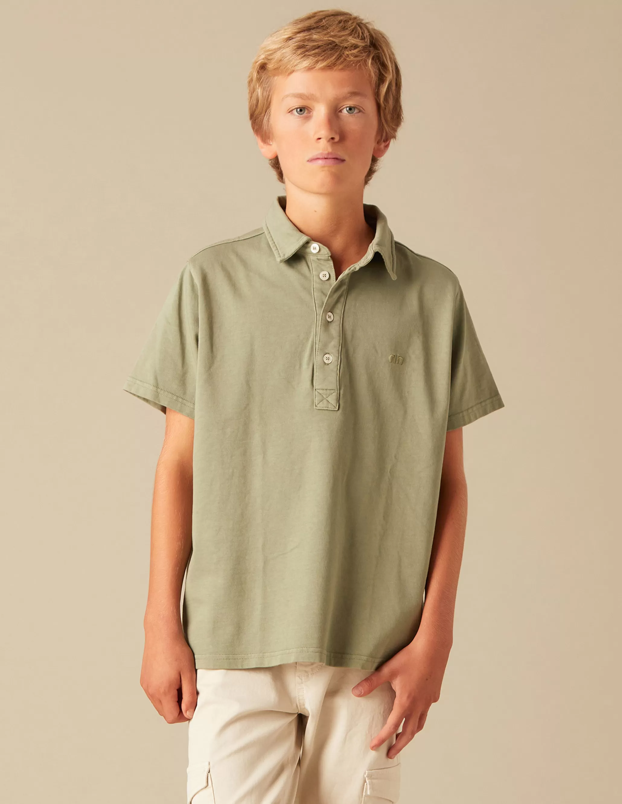 Nicoli KHAKI POLO SHIRT< Polos