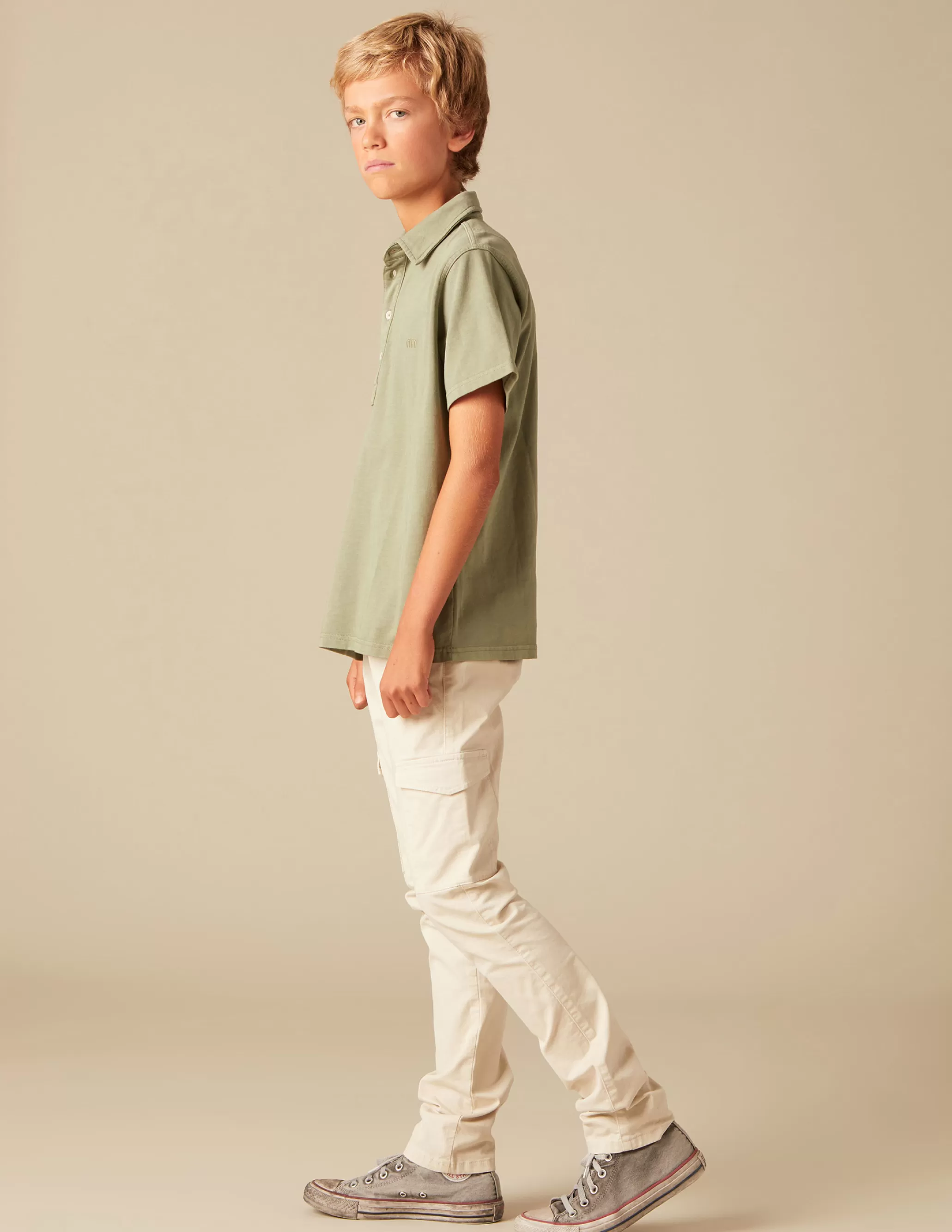 Nicoli KHAKI POLO SHIRT< Polos