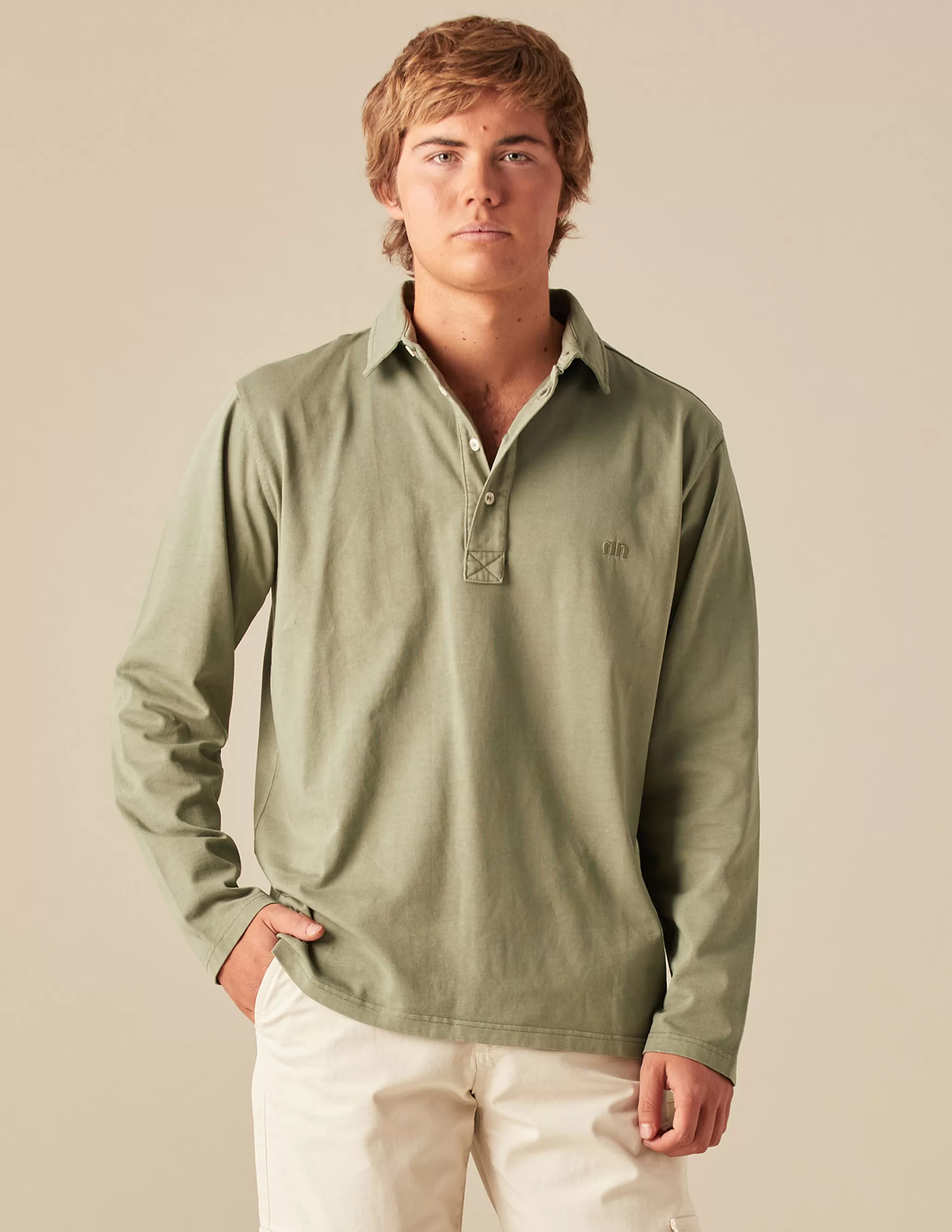 Nicoli KHAKI POLO SHIRT< Polos