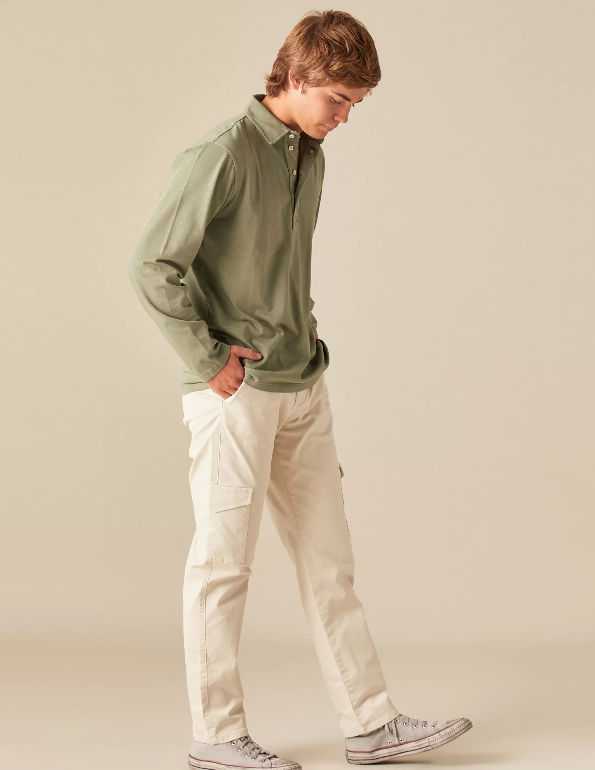 Nicoli KHAKI POLO SHIRT< Polos