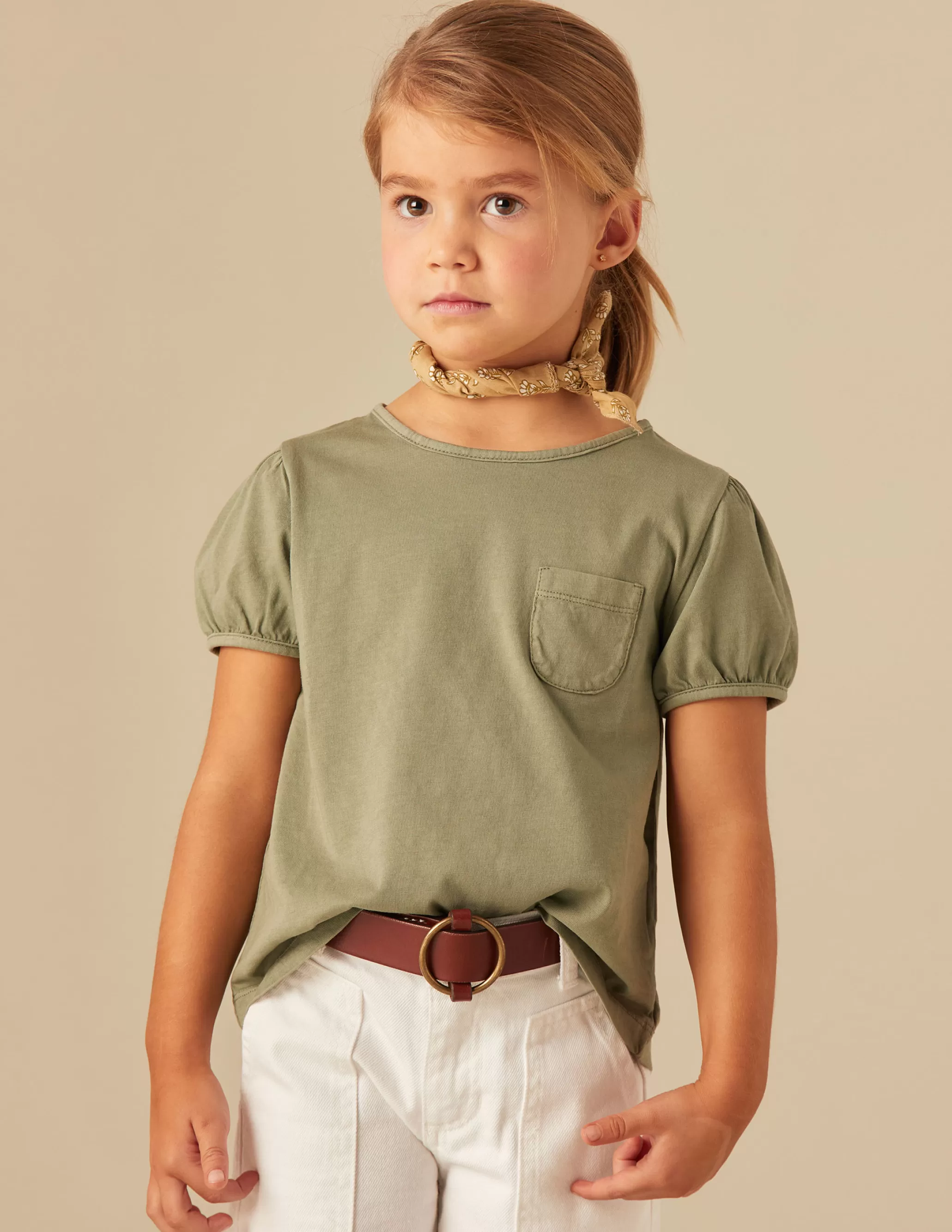 Nicoli KHAKI SHORT-SLEEVED T-SHIRT< T-shirts