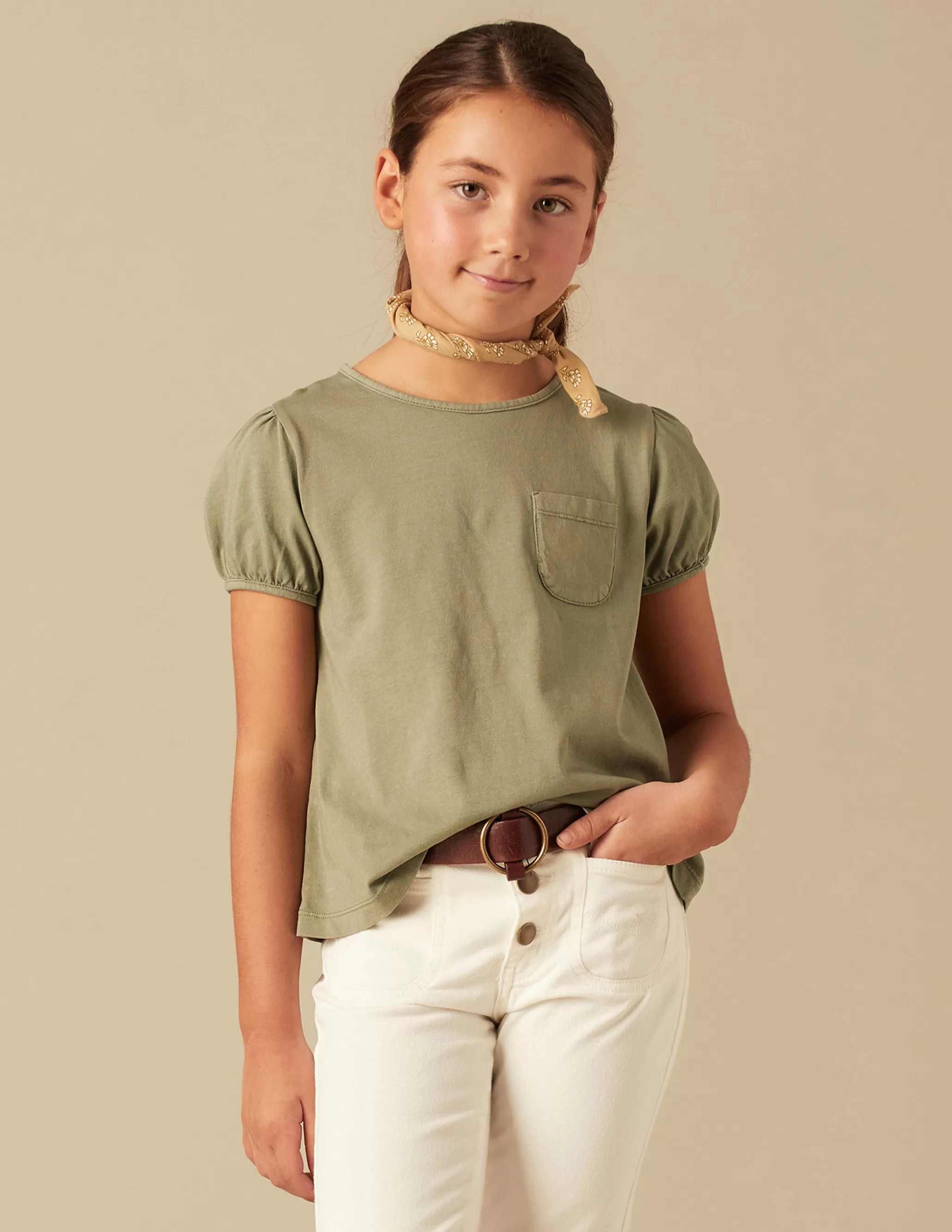 Nicoli KHAKI SHORT-SLEEVED T-SHIRT< T-shirts