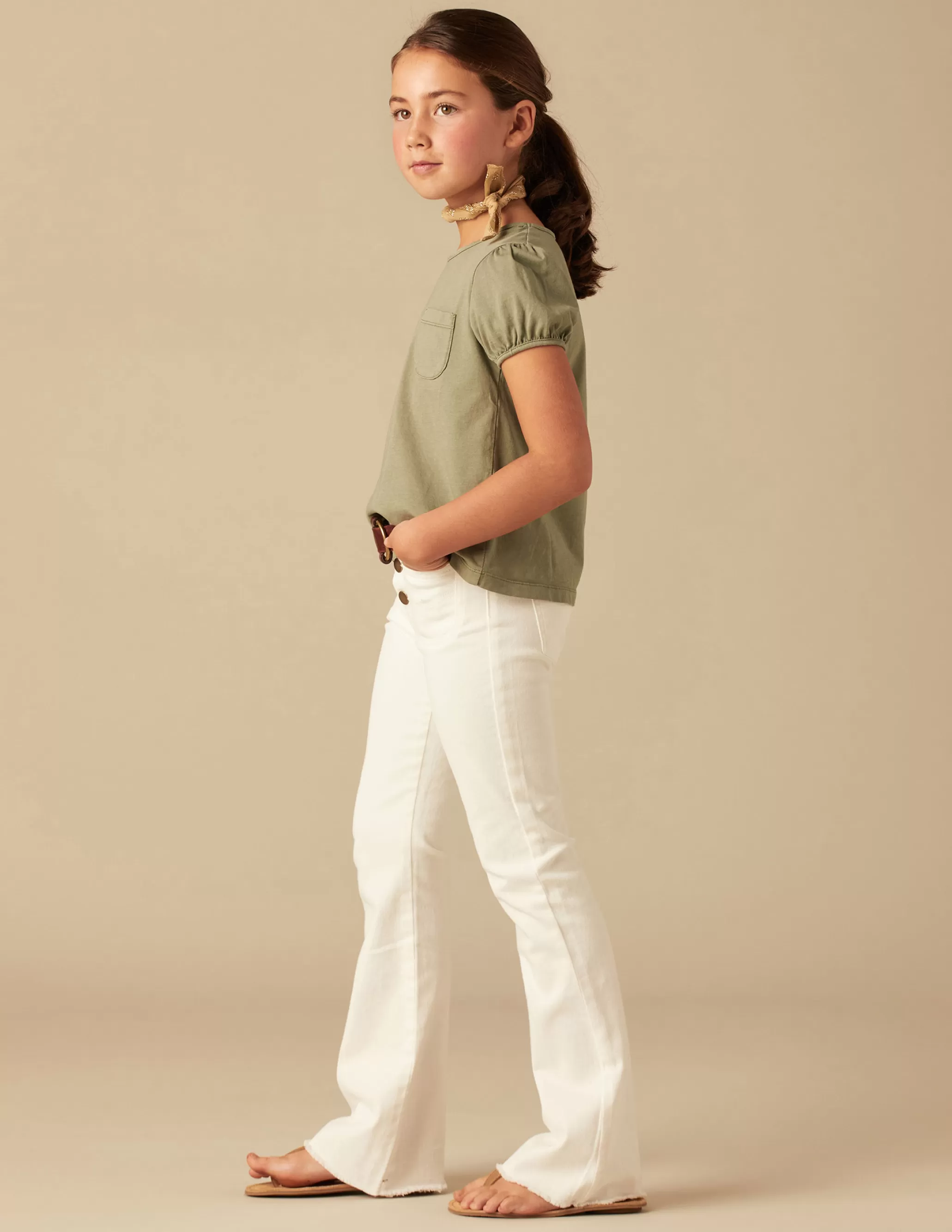 Nicoli KHAKI SHORT-SLEEVED T-SHIRT< T-shirts