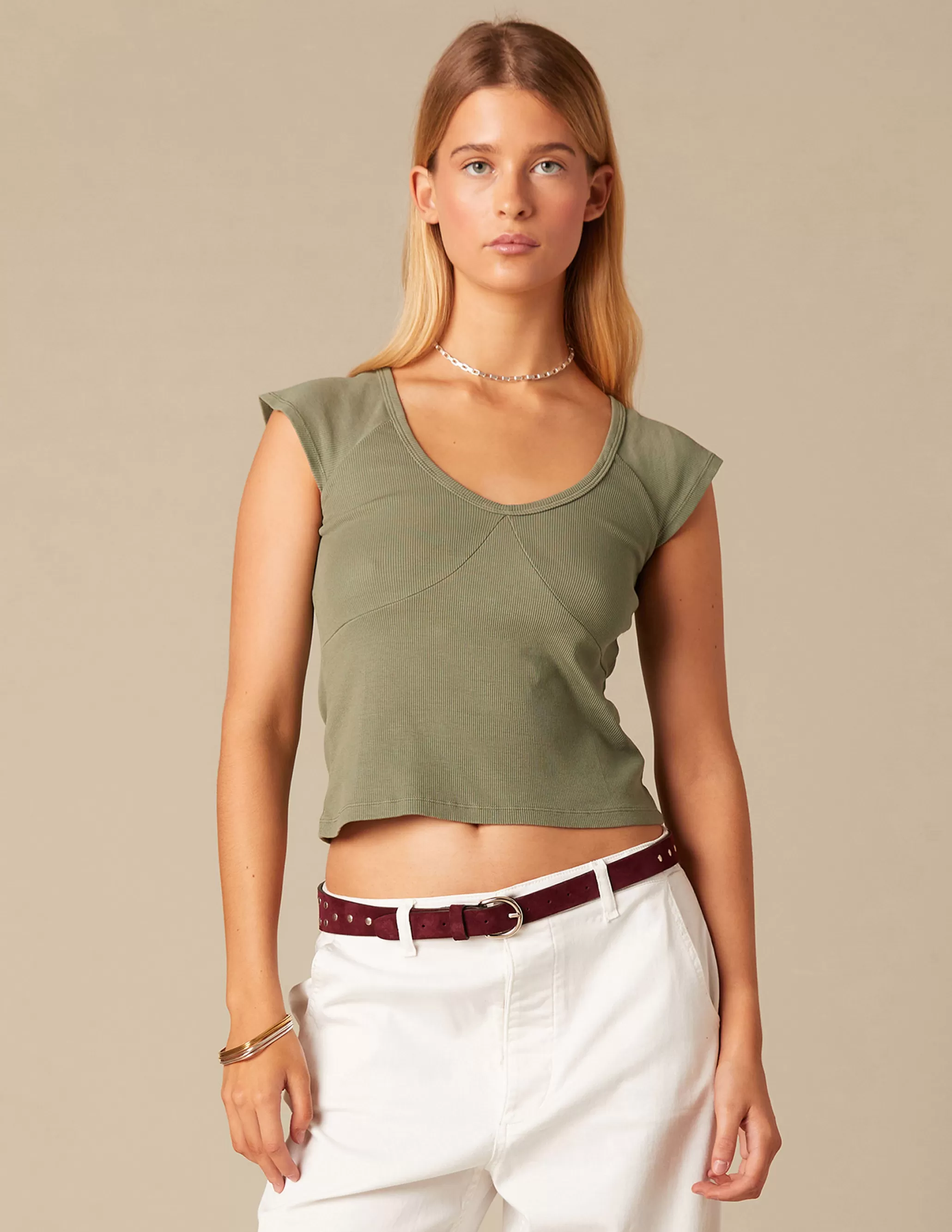 Nicoli KHAKI T-SHIRT< T-shirts