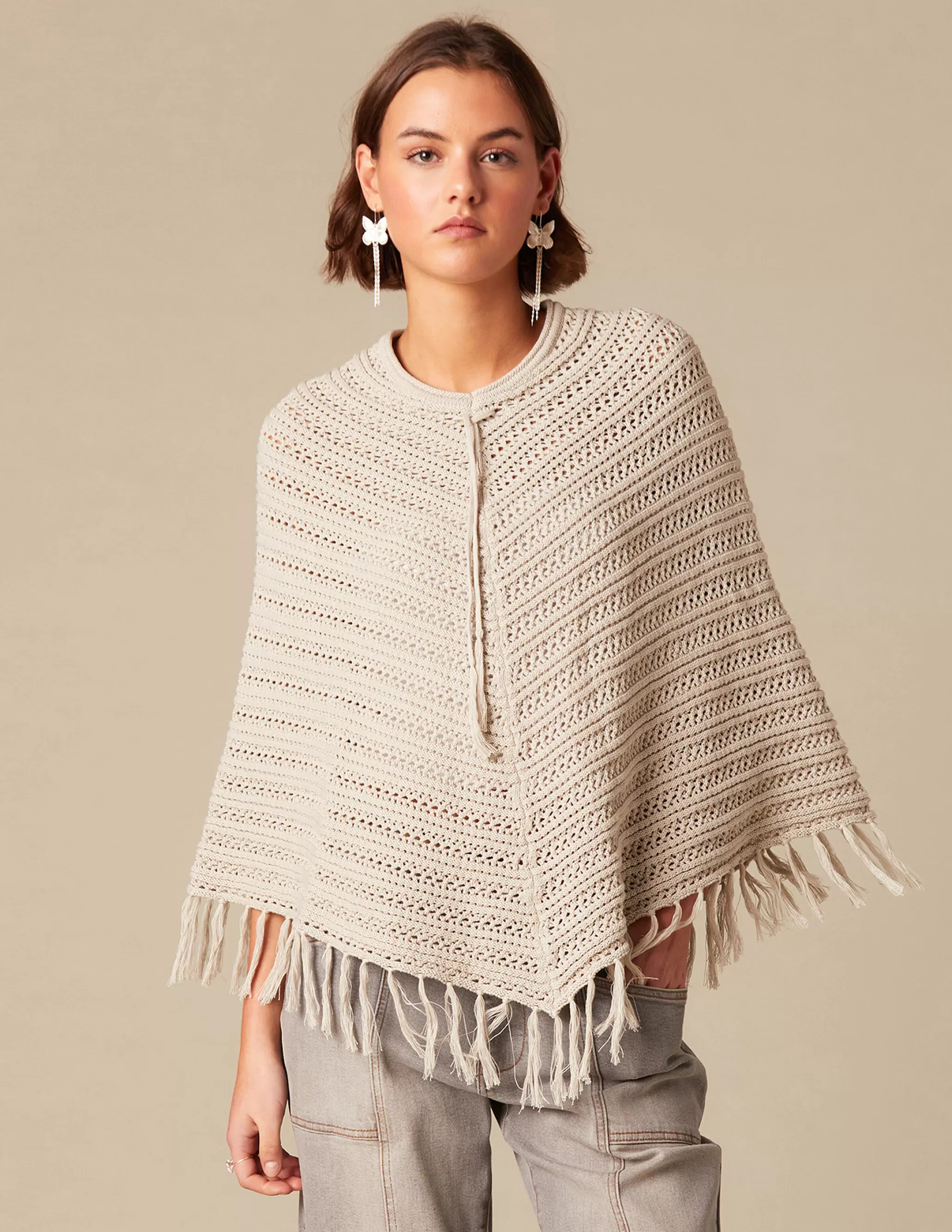 Nicoli KNIT PONCHO< Outerwear | Knitwear