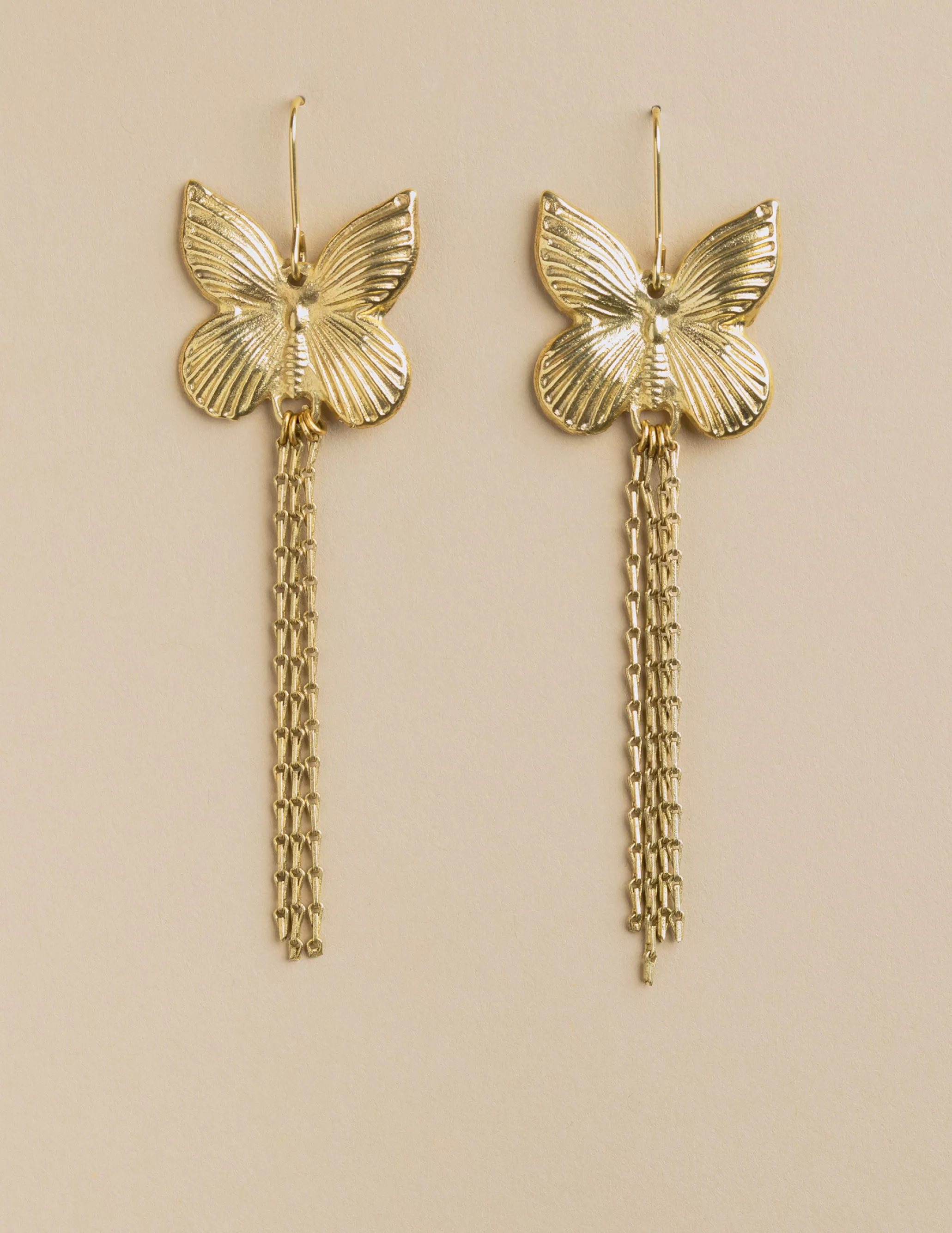 Nicoli LARGE GOLD BUTTERFLY EARRINGS< Earrings