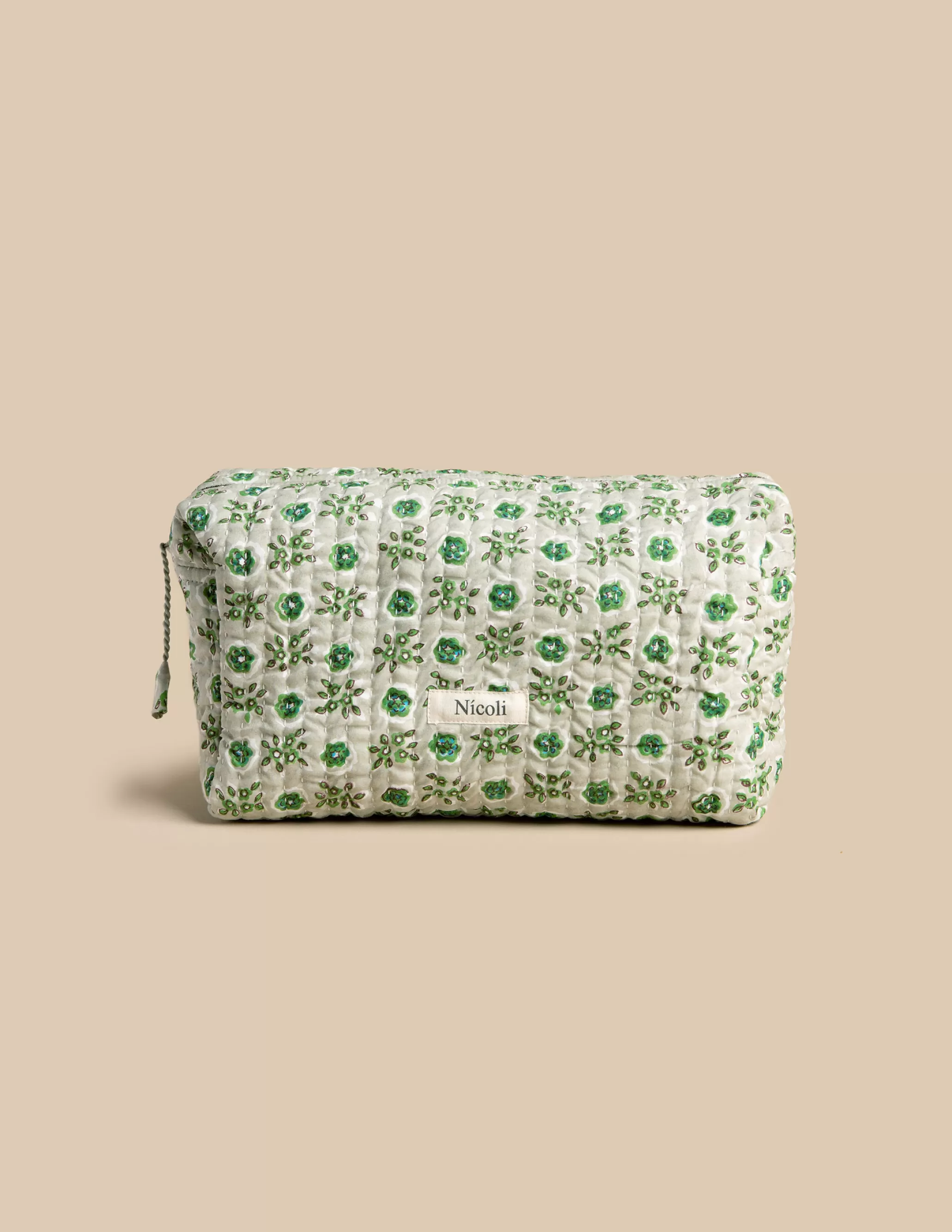 Nicoli LARGE GREEN FLORAL VANITY CASE< Bags & Toiletry bags | Bags & Cases