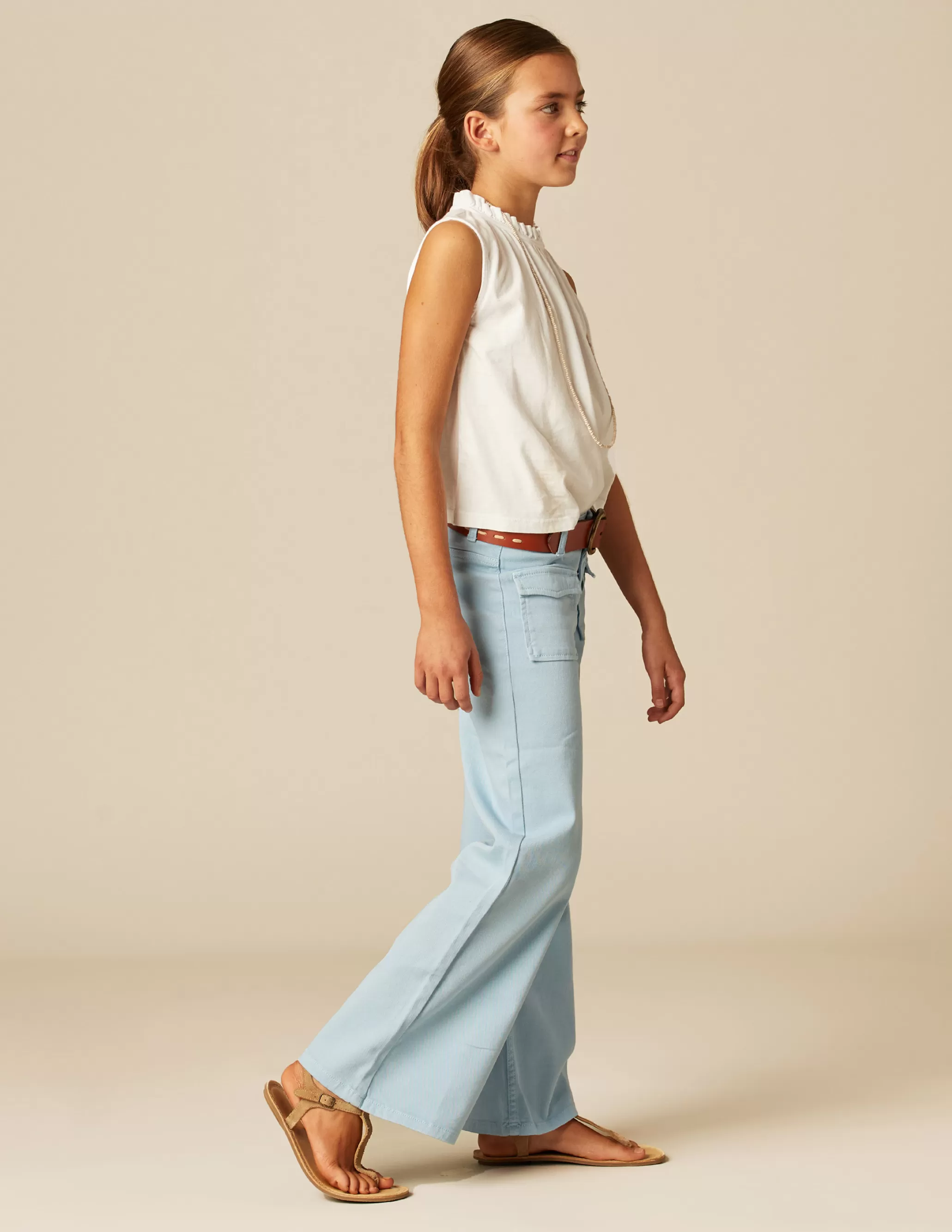 Nicoli LIGHT BLUE FLAP POCKET JEANS< Trousers | Denim