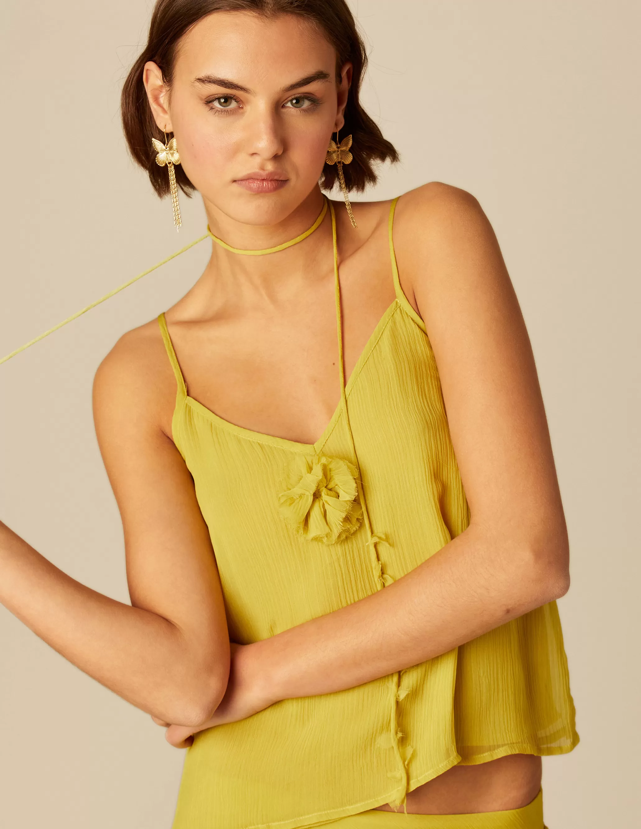 Nicoli LIME CHIFFON NECKLACE< Necklaces & Chokers