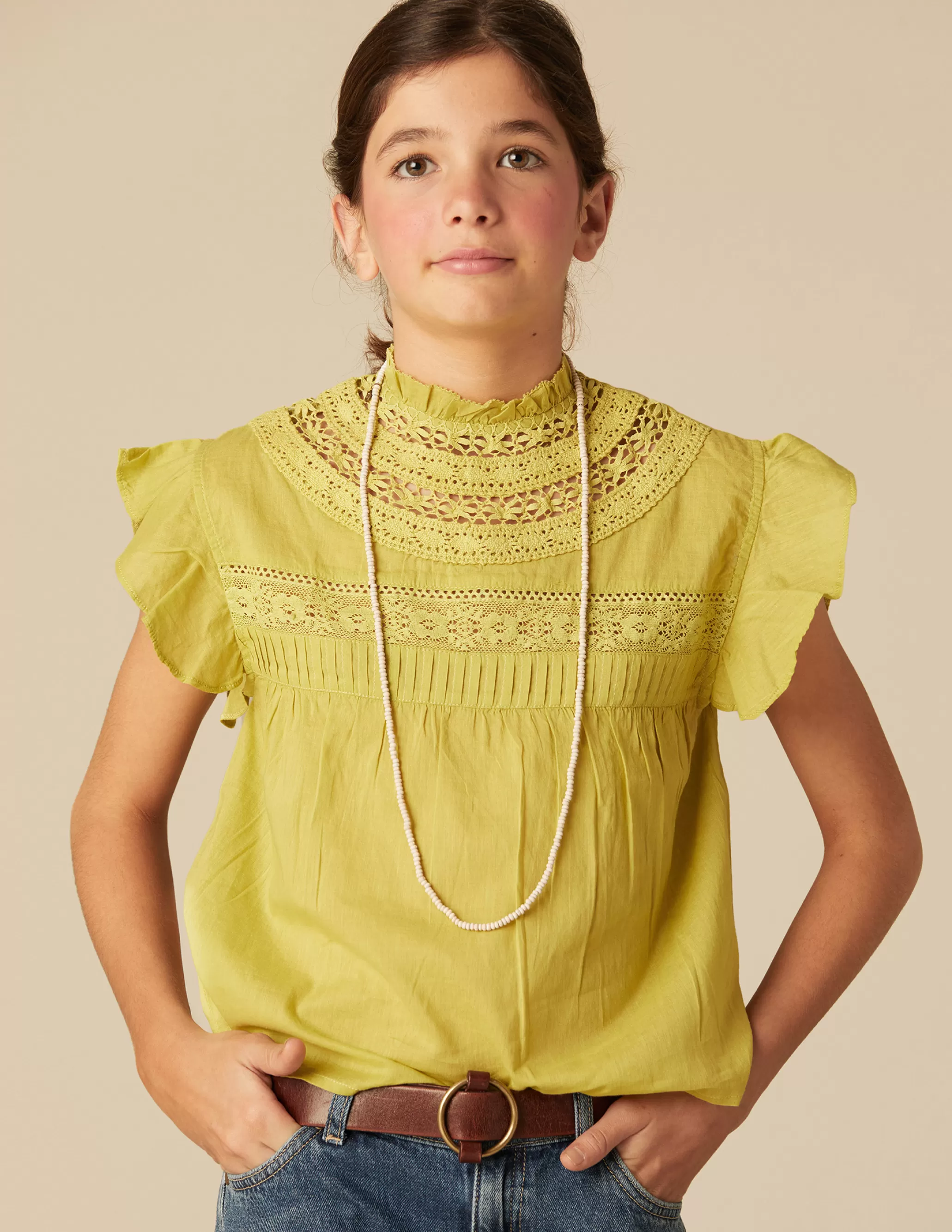 Nicoli LIME LACE SHIRT< Shirts