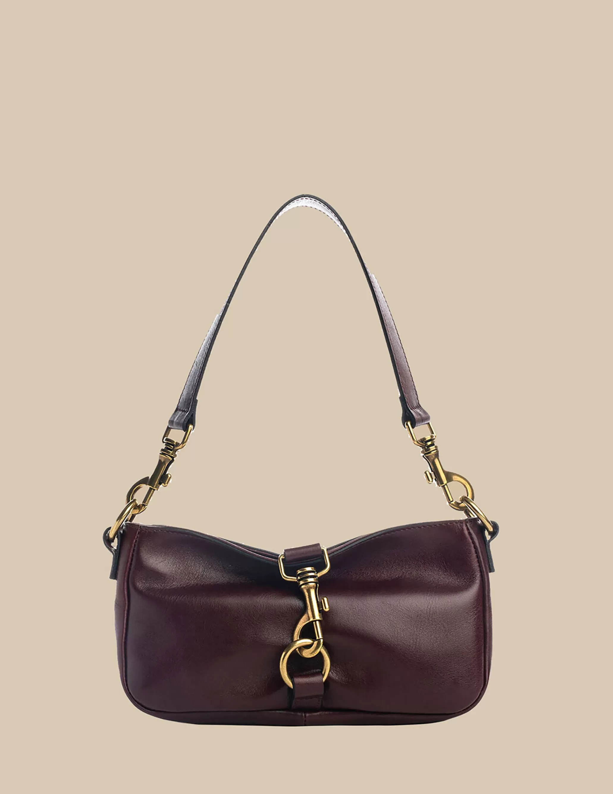 Nicoli Maroon Buckle Bag< Bags