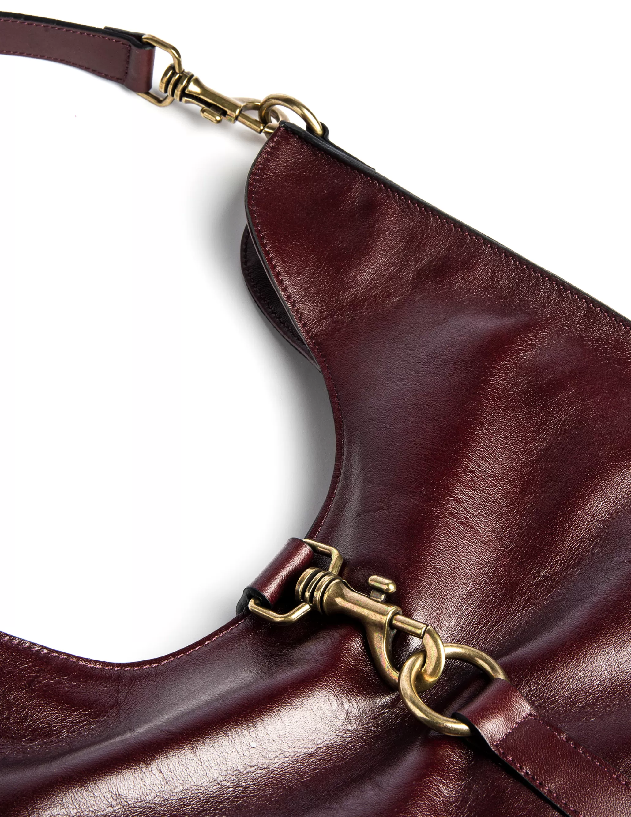 Nicoli MAROON BUCKLE SHOPPING BAG< Bags