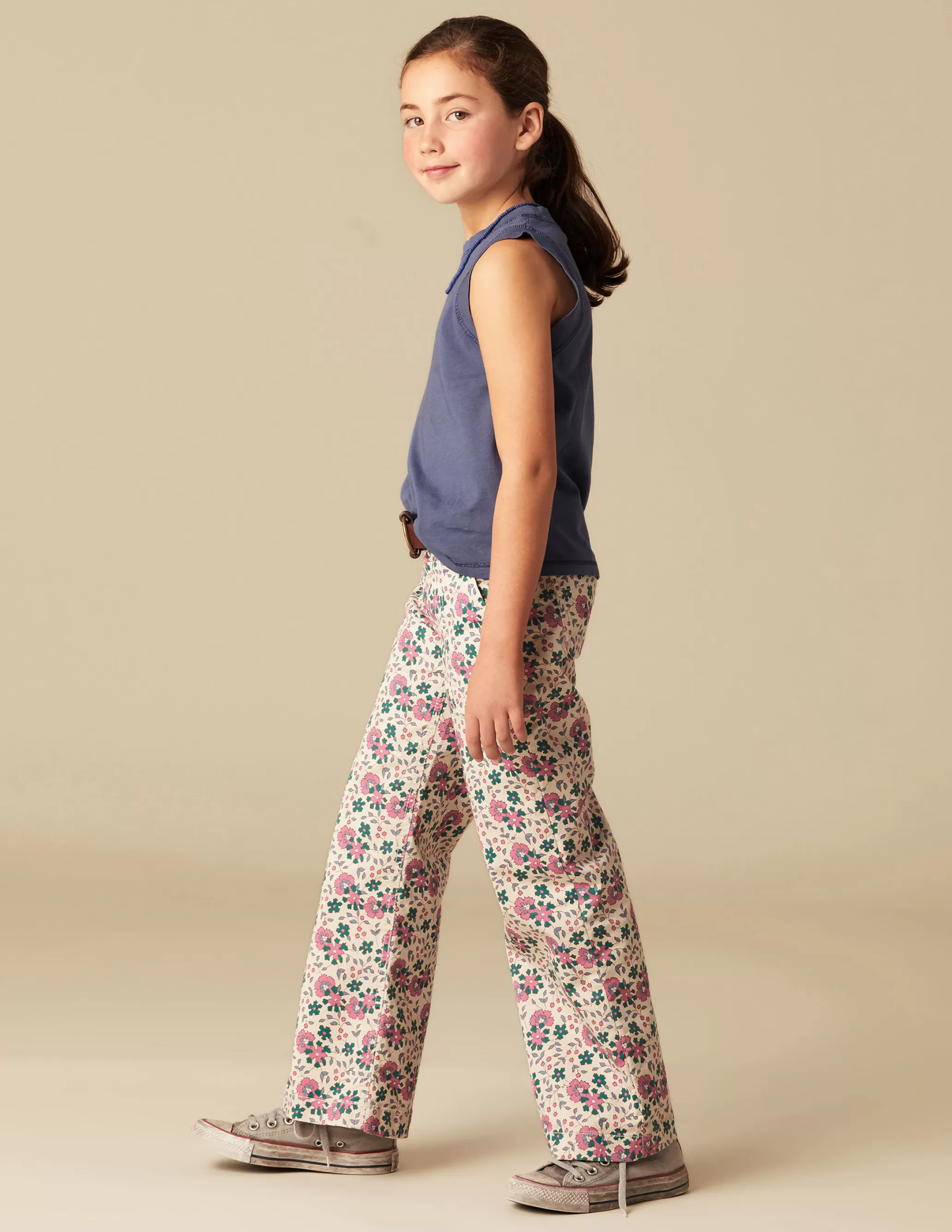 Nicoli PINK AND BLUE FLORAL TROUSERS< Trousers | Denim