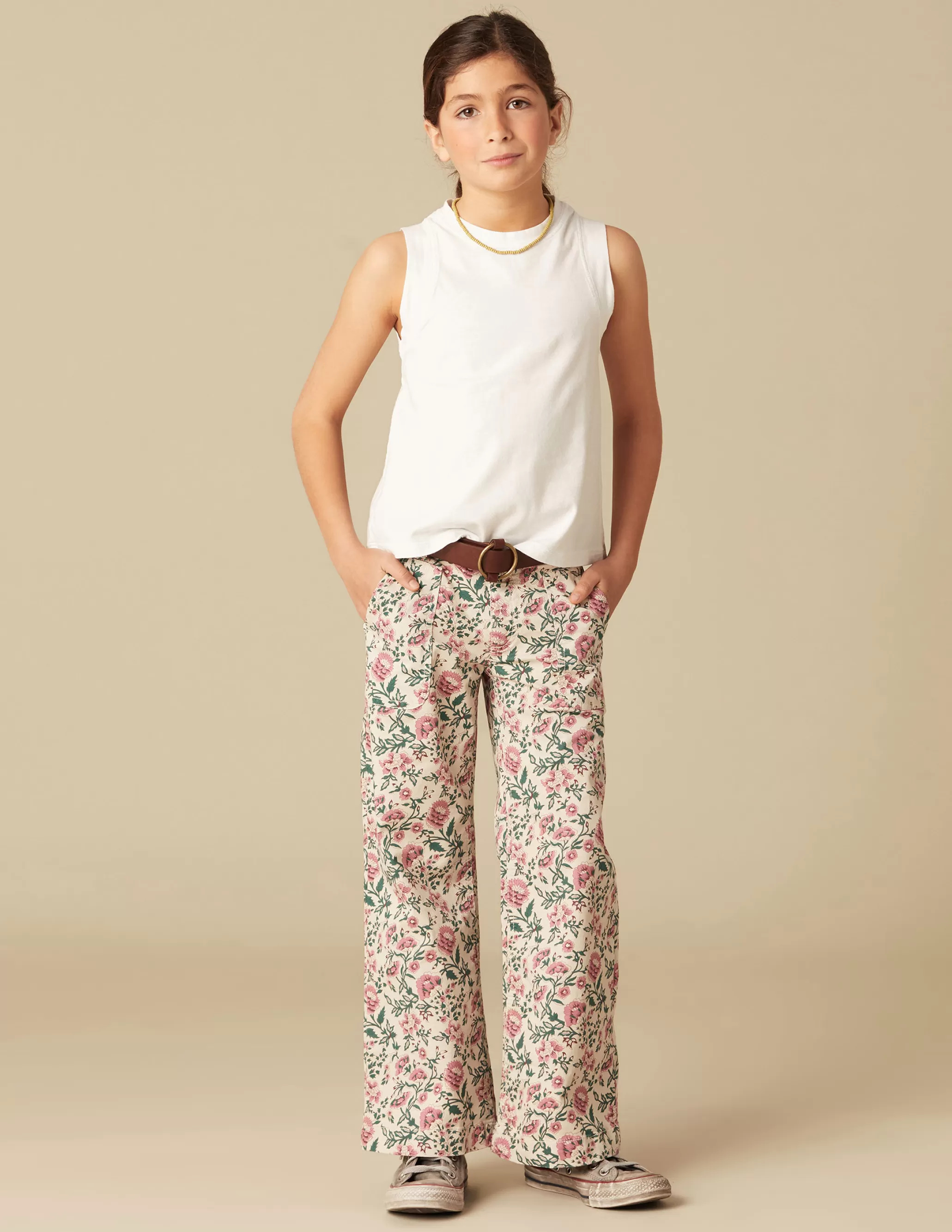 Nicoli PINK AND GREEN FLORAL TROUSERS< Trousers | Denim